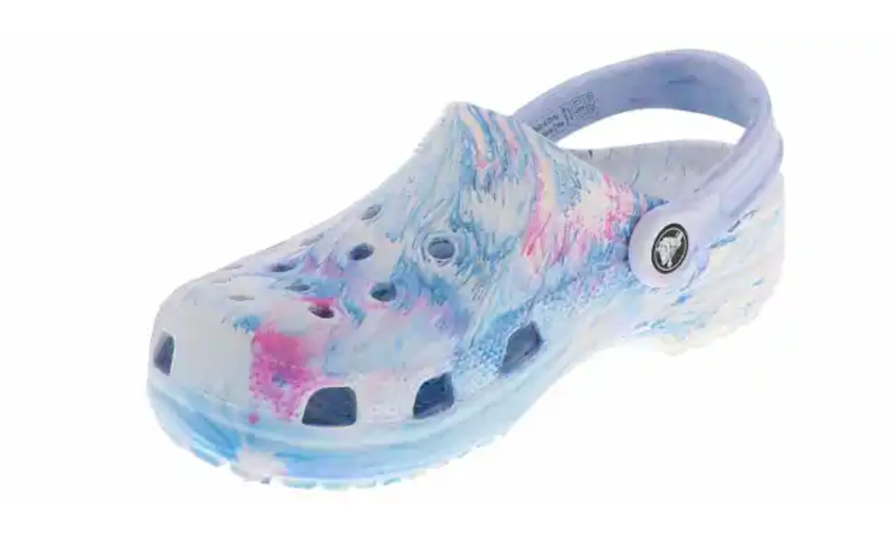 Crocs Classic Marbled Watercolor Womens Clogs Lightweight Comfort Shoes 6-11