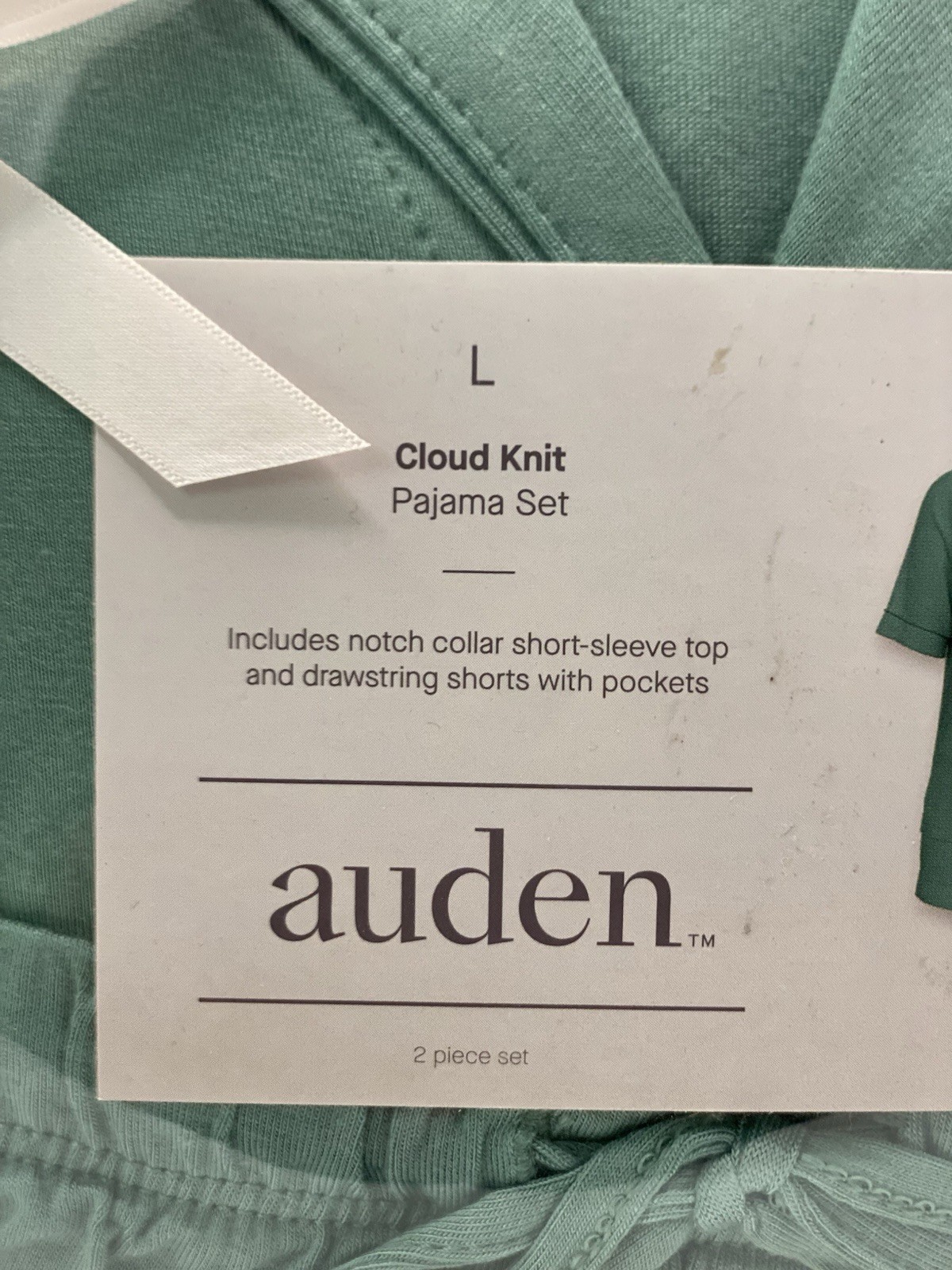Auden Sleepwear 2 Piece Pajama Shorts Set – Light Green Soft NEW XS-XXL