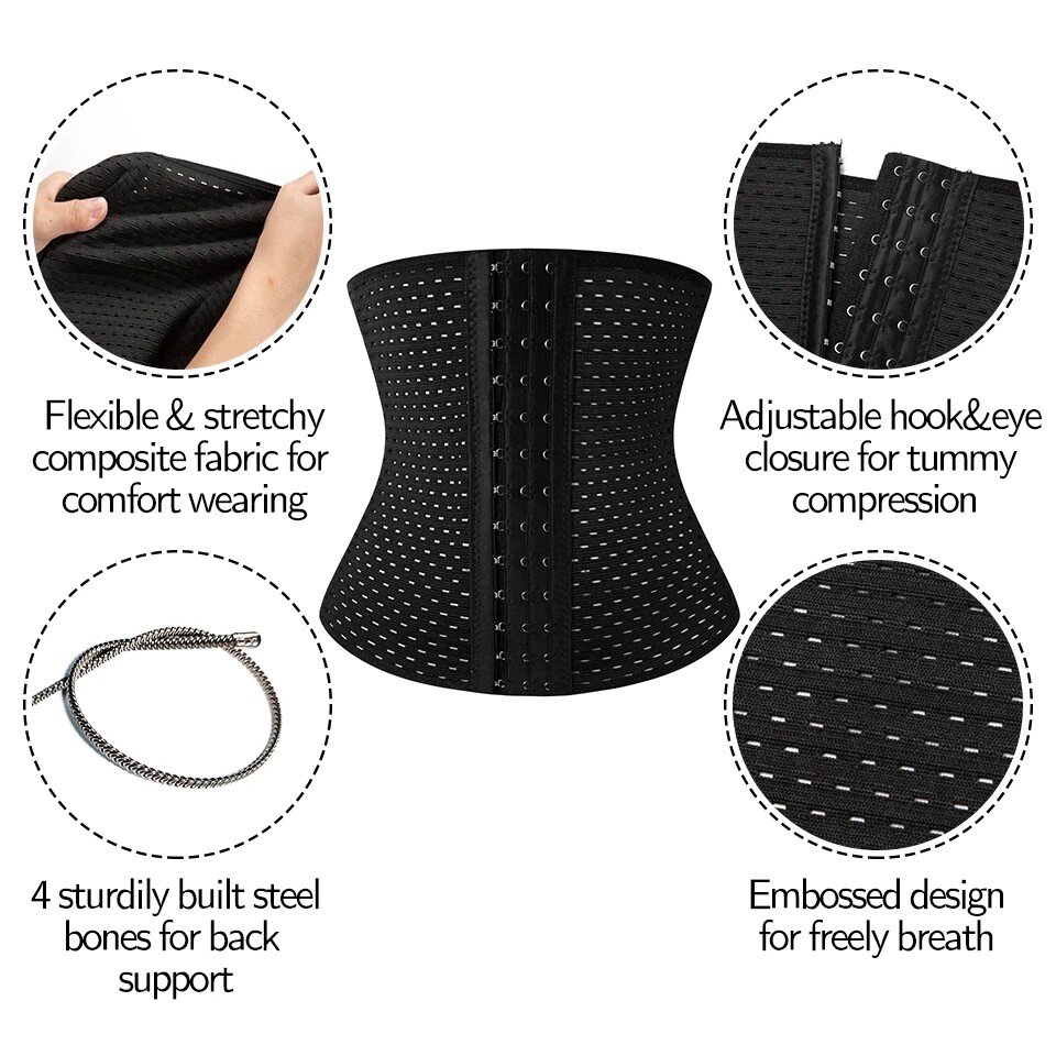 Men’s Waist Trainer Body Shaper Tummy Girdle Belt Belly Fat Burner Corsets S-3XL