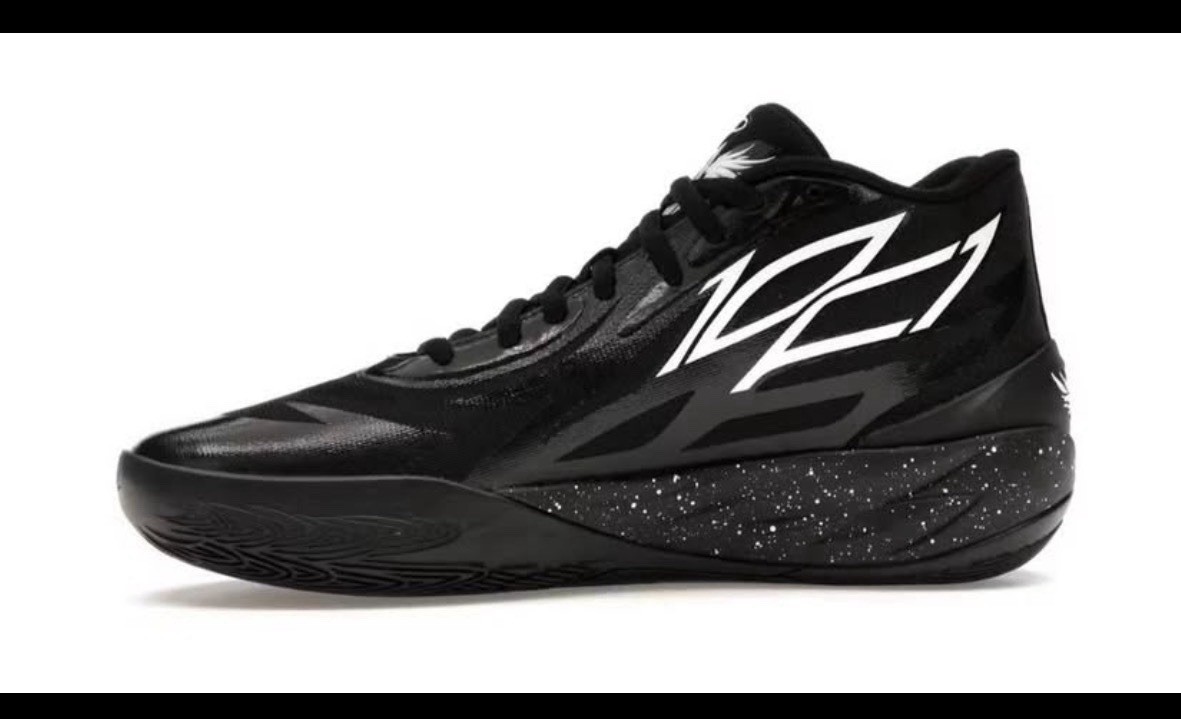 PUMA LaMelo Ball MB.02 Oreo Black/White Mid Top Basketball Shoes 379420-01