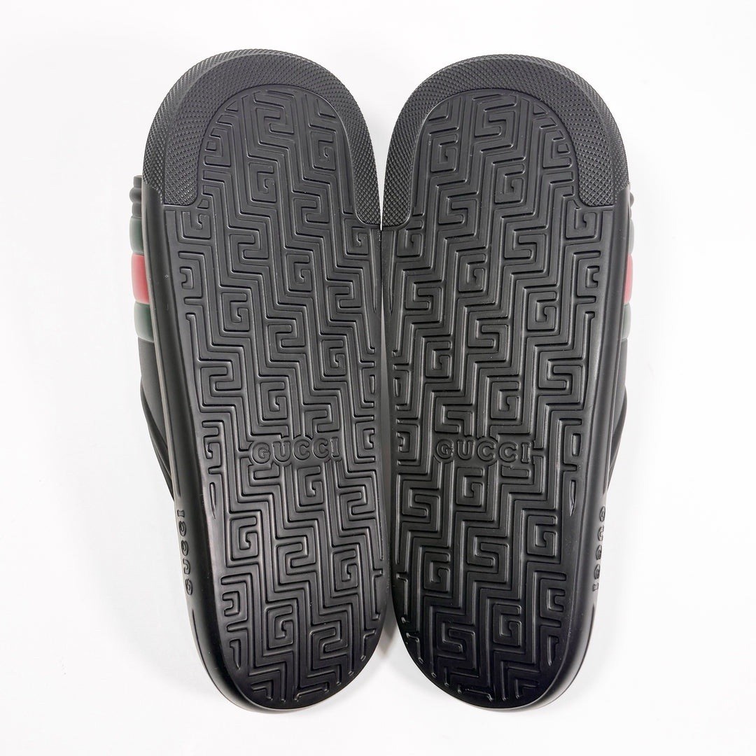 Gucci Web Rubber Pool Slide – Men’s 9.5