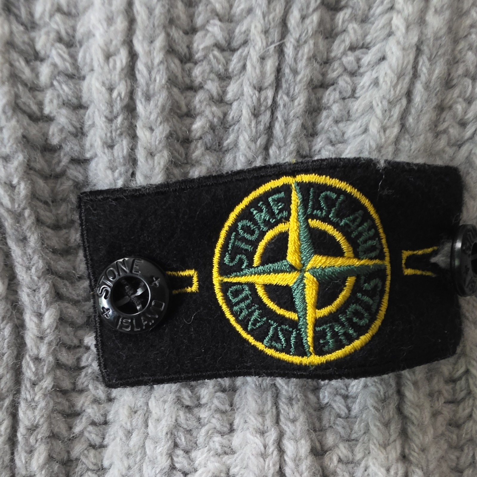 Stone Island Junior Boys Rib-Knit Crew Neck Sweater Logo Grey Size 14