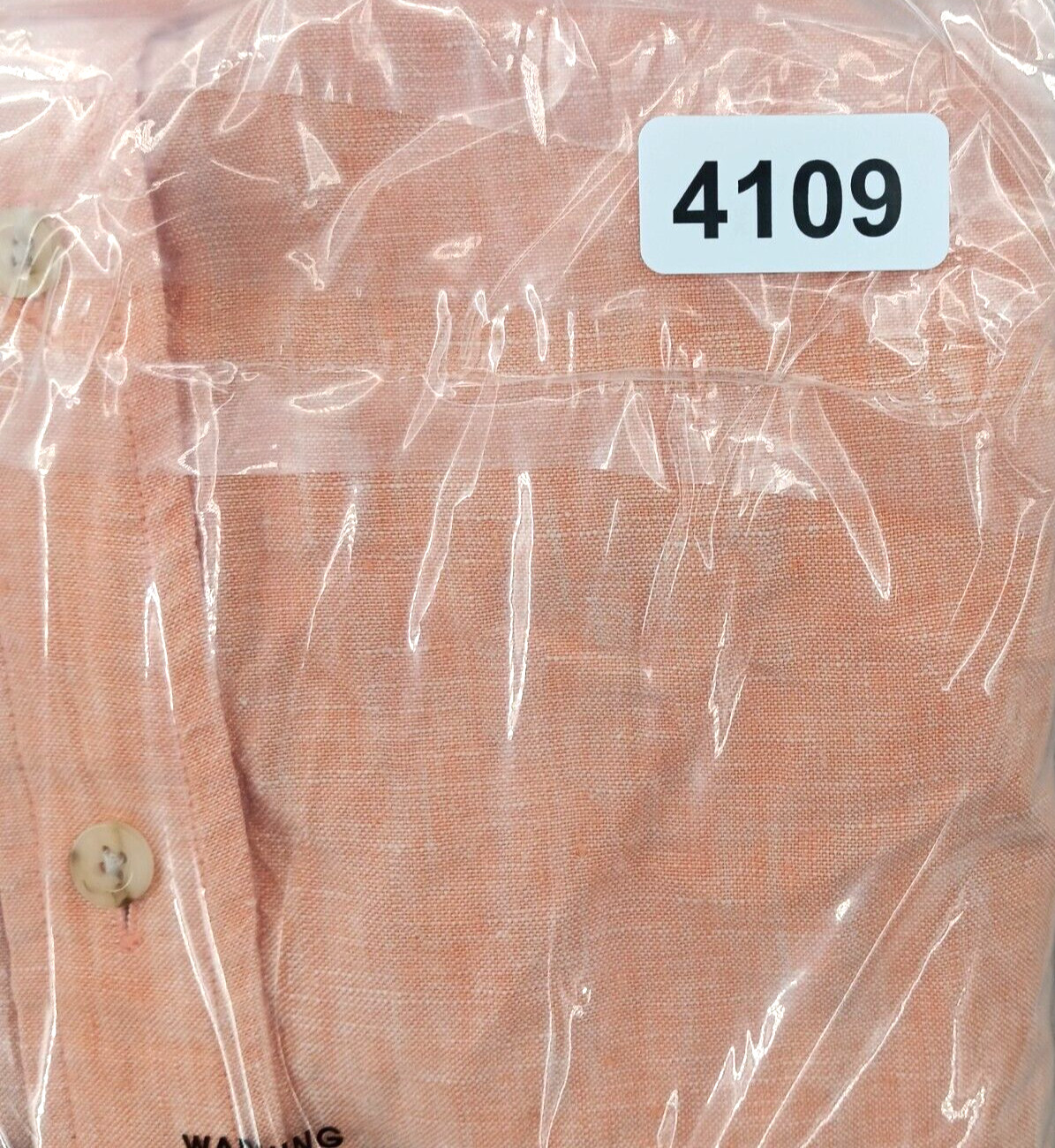 Bowen & Wright Shirt Mens Medium Orange 100% Linen Button Up Long Sleeve Casual