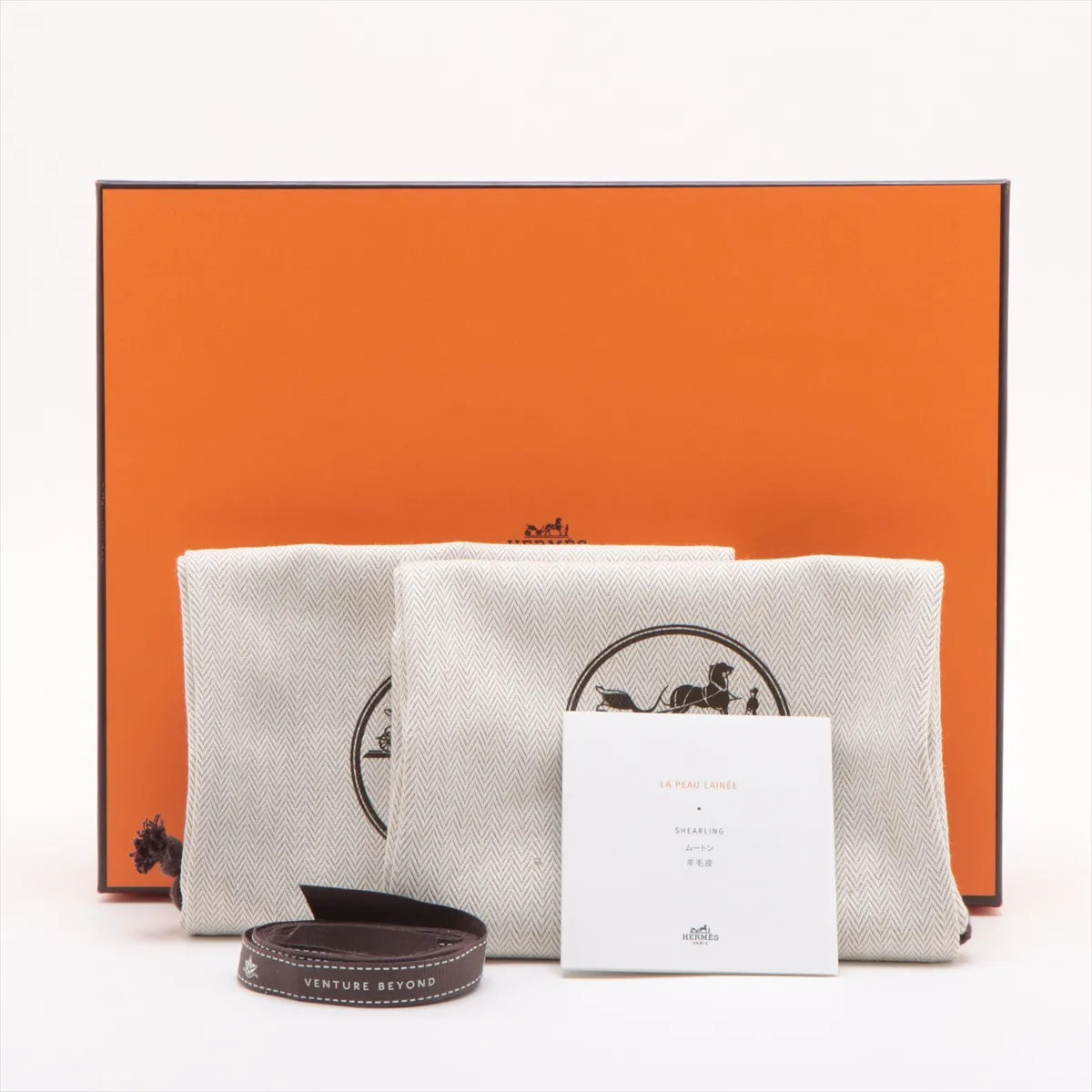 Hermès Oran Fur × Leather Sandals 38 Ladies’ Greige 231288Z Sheepskin Box There