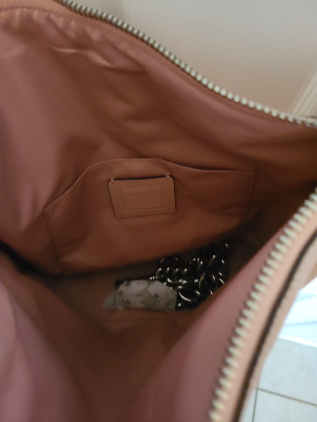 Authentic Coach Leather Chain Abby Purse In Petal Pink Great Bag!!!