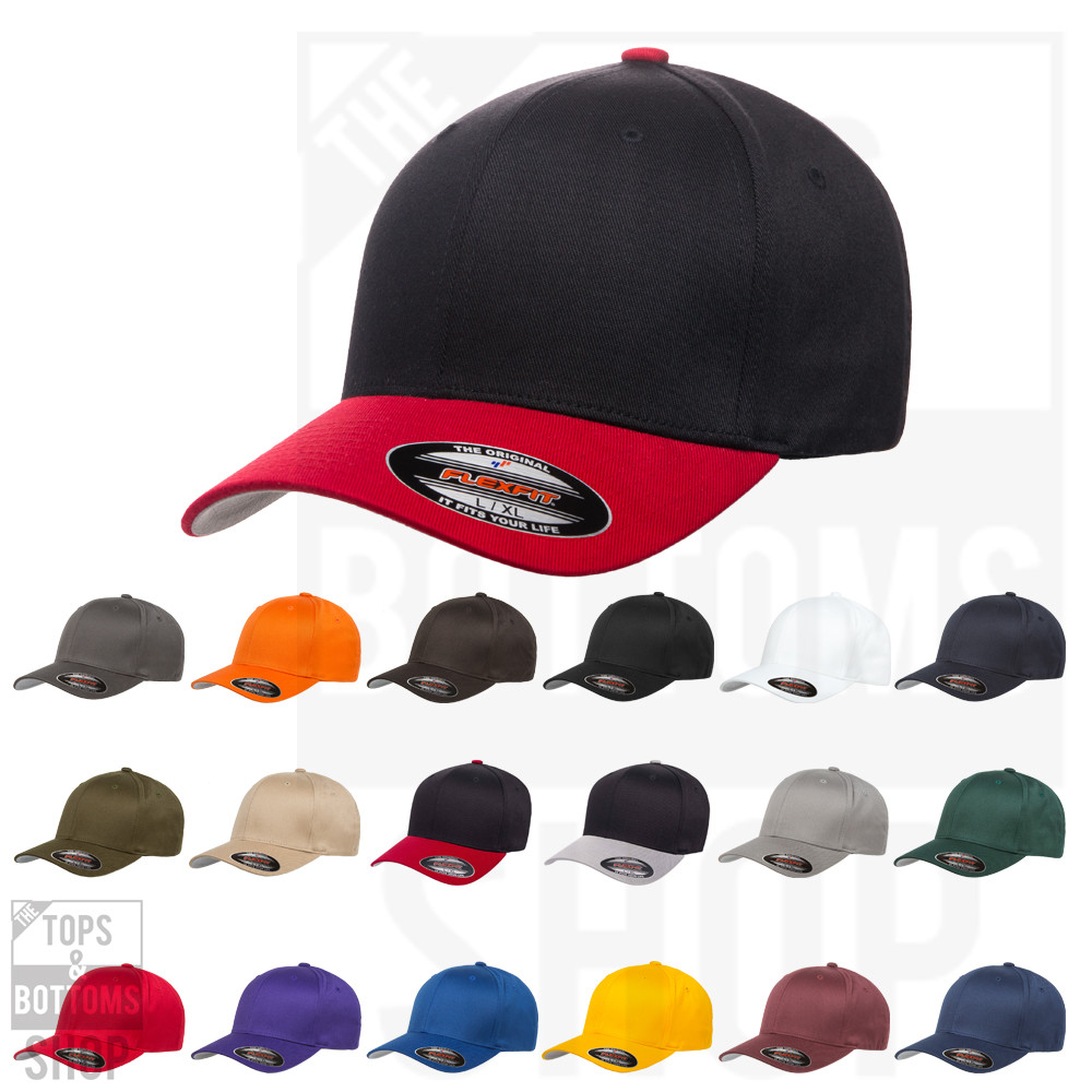 Flexfit Structured Twill Fitted Cap Baseball Hat Mid Profile Hat – 6277