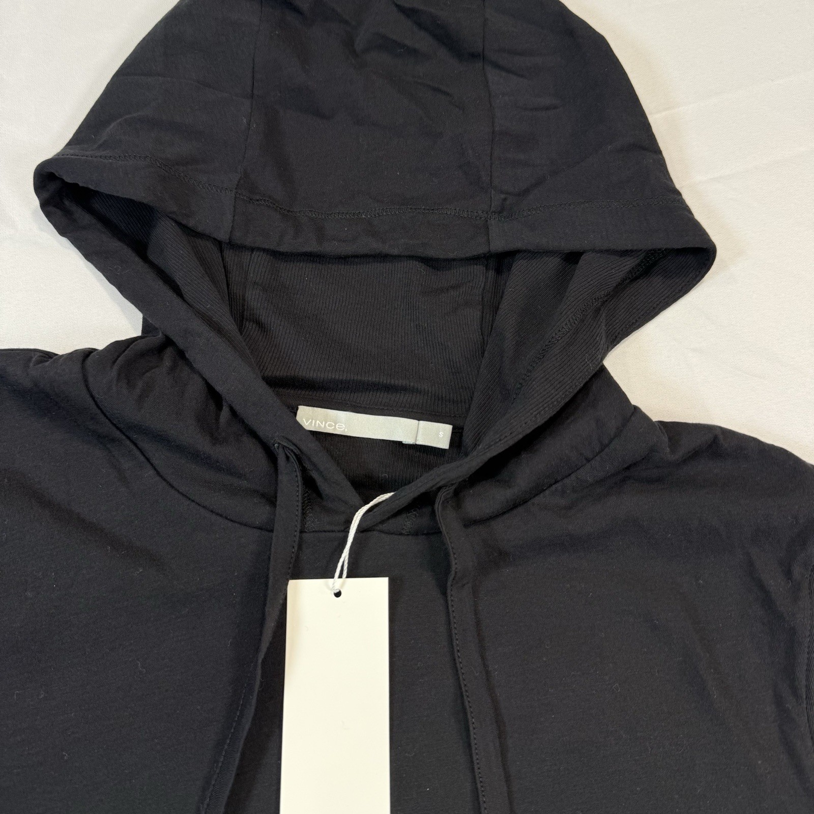 Vince 100% Pima Cotton Hoodie Size Small Black NWT $165