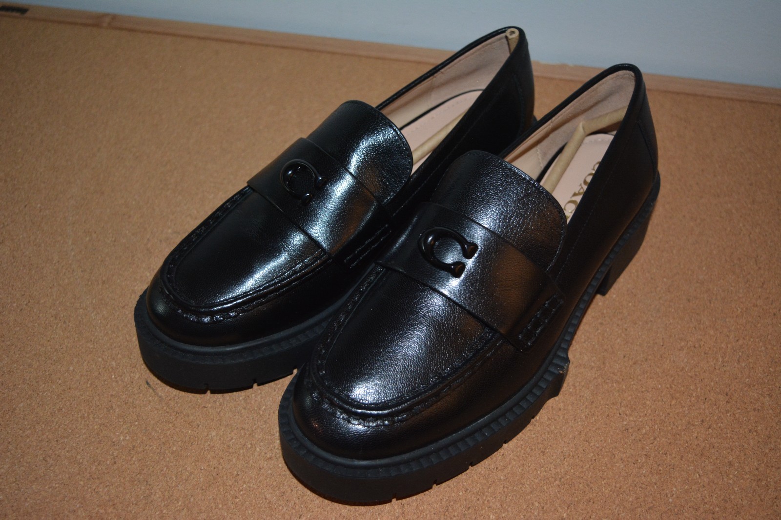 NEW Coach Leah Platform Loafer Black Women’s Size 8 new in box