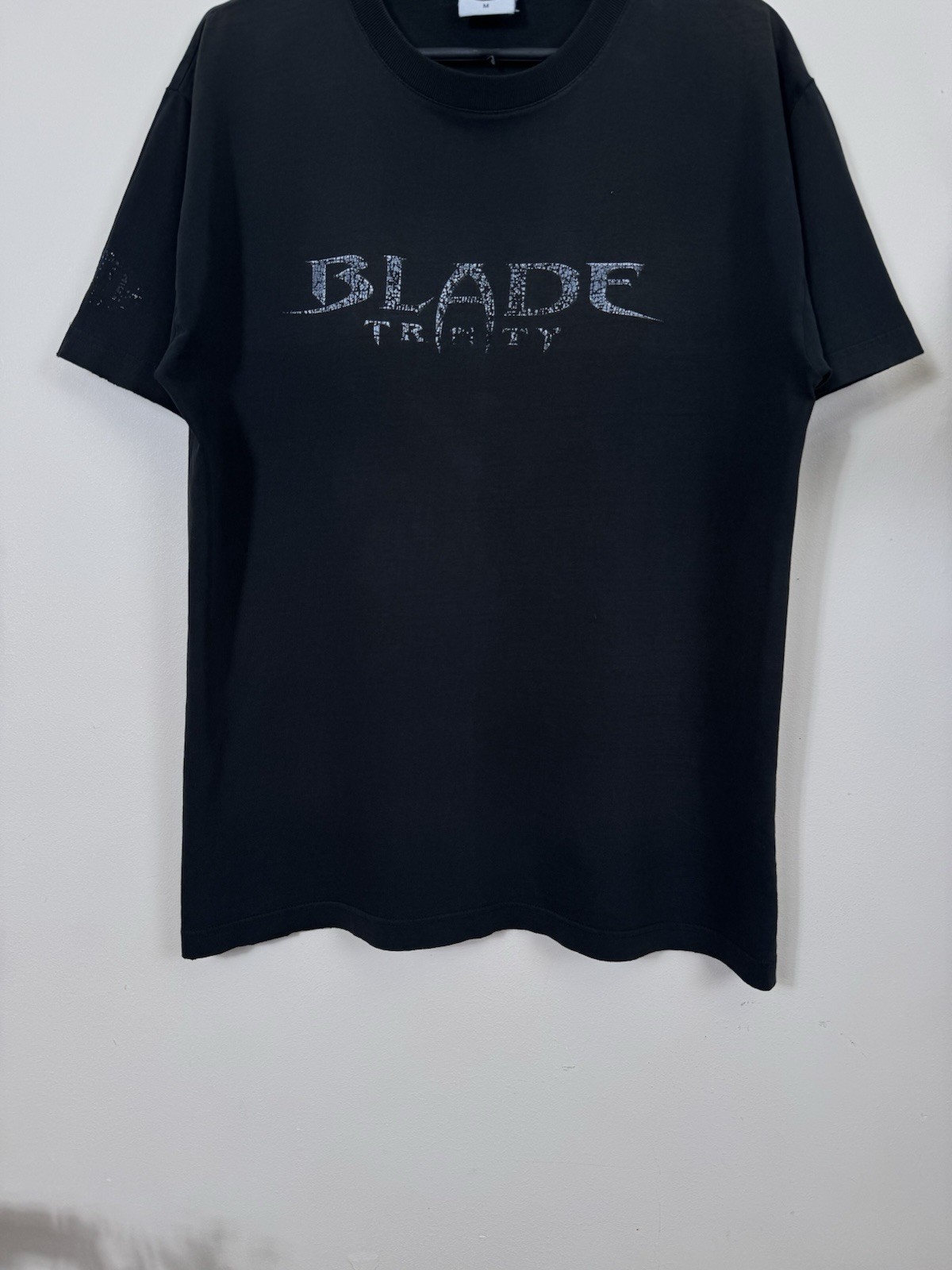 Vintage Blade Trinity T shirt Matrix 2000s Movie Black Motorcycle Tee Y2K