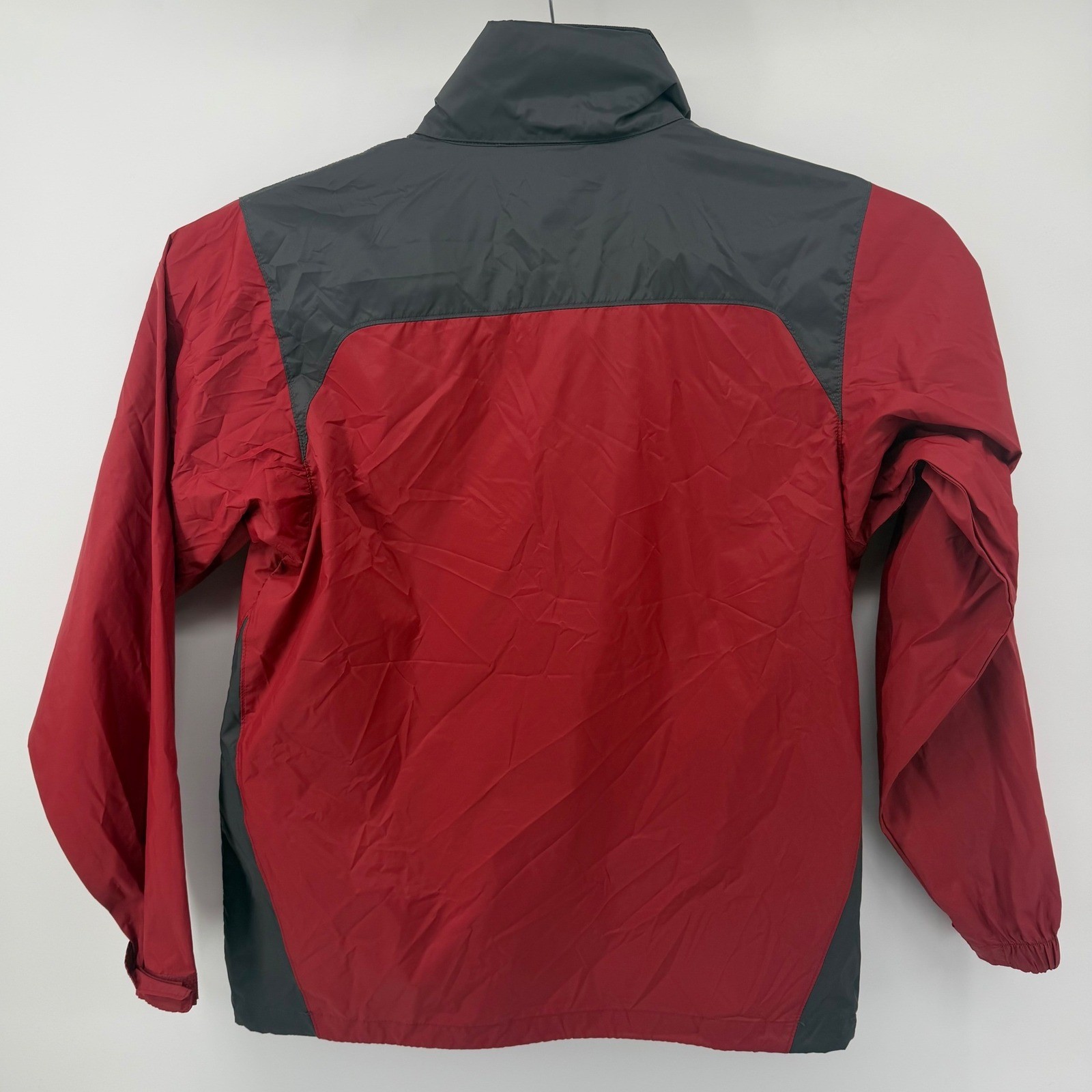 Columbia Men’s Red Gray Full Zip Windbreaker Jacket Size Medium Lightweight