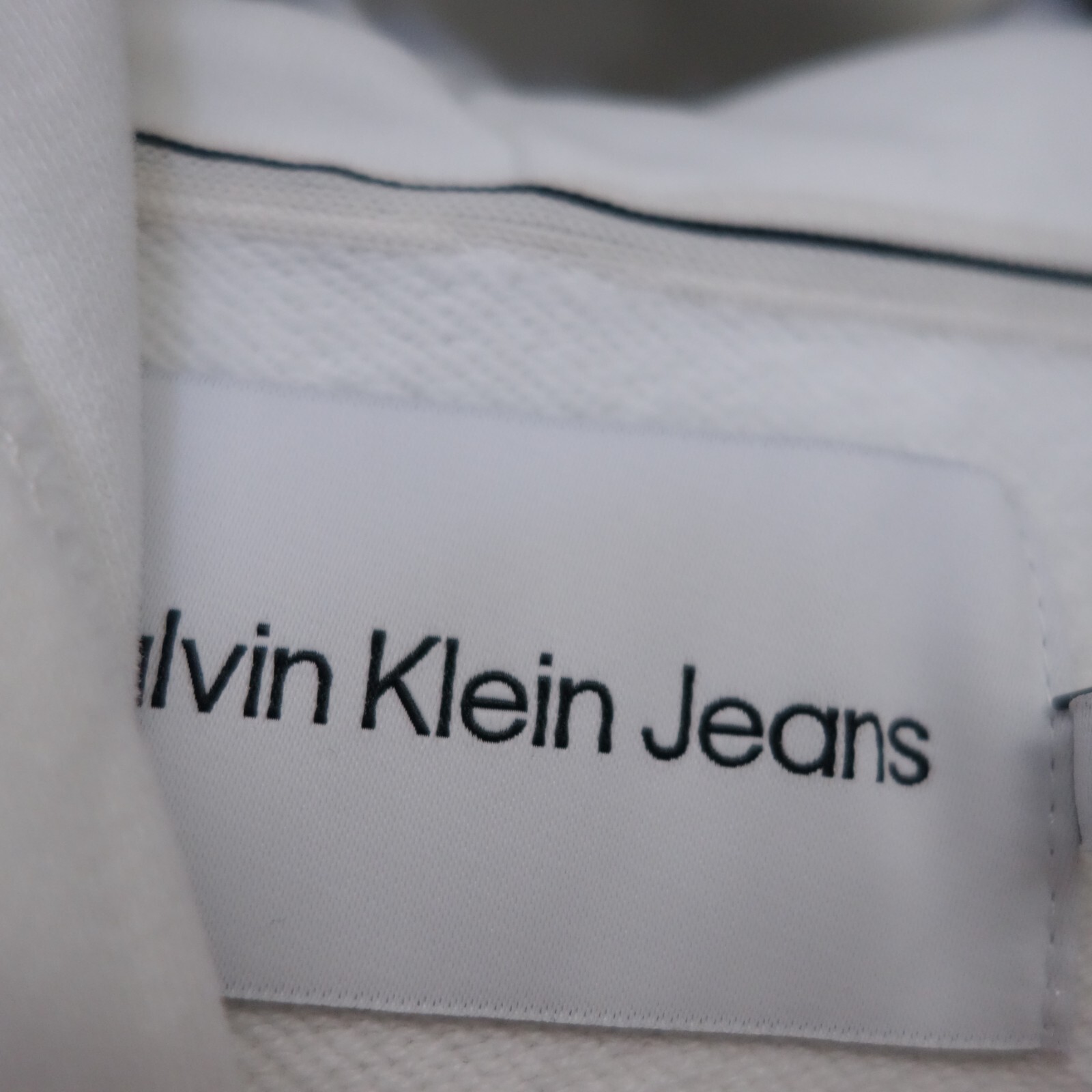 Calvin Klein Jeans Mens White Sportswear Pullover Streetwear Hoodie Sweatshirt M