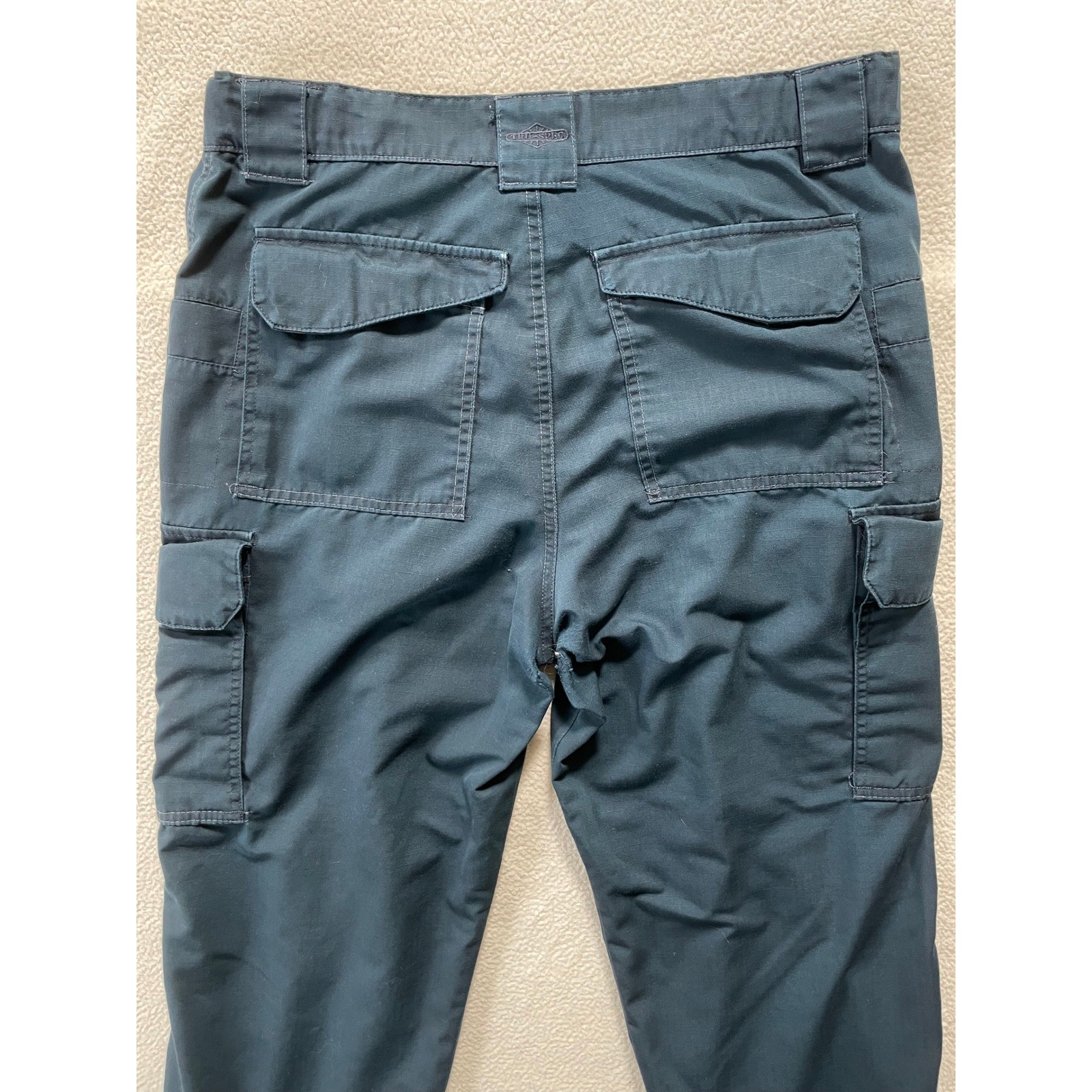 Tru-Spec Mens 34/32 Tactical Cargo Pants Navy Blue Ripstop Workwear – Distressed