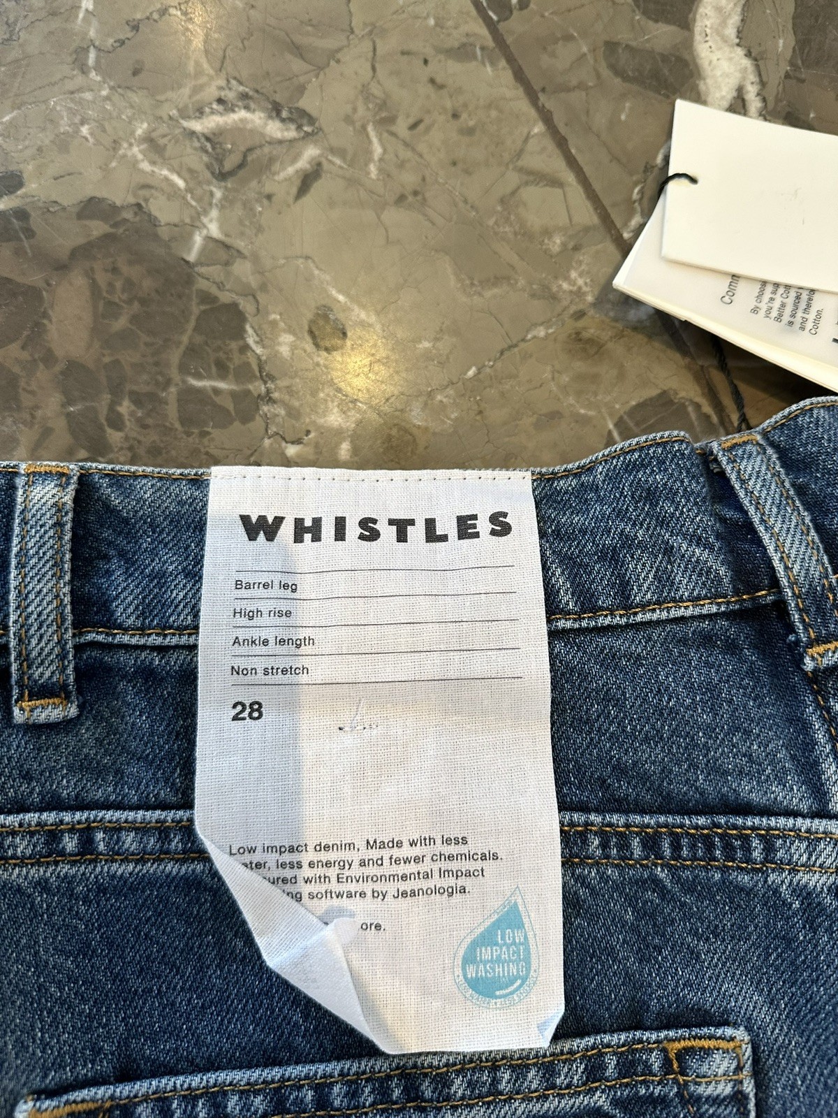 Whistles Denim Petite Authentic Barrel Leg Jean Size 28 RRP £95 New With Tags