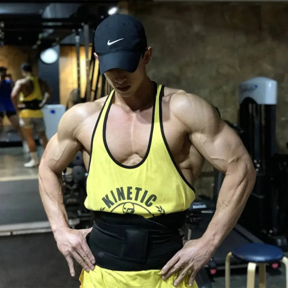 Men’s Gym Stringer Tank Top Cotton Sleeveless Bodybuilding Workout Vest