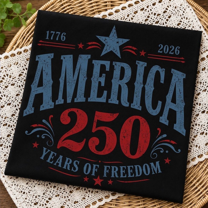 America 250 Years Freedom Retro T-shirt, USA 250th Patriotic Shirt, 4th of July