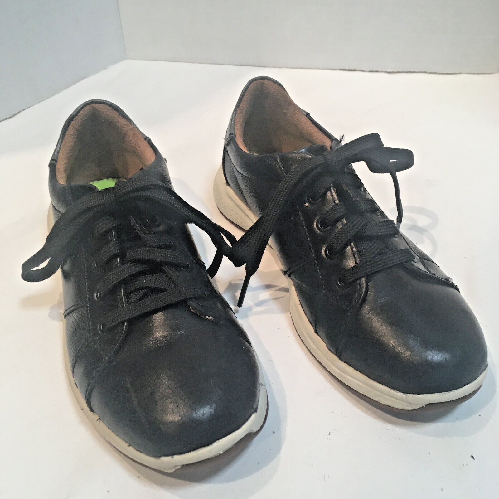 Size 12 12 Florsheim boys shoes lace up comfortech black leather and man made