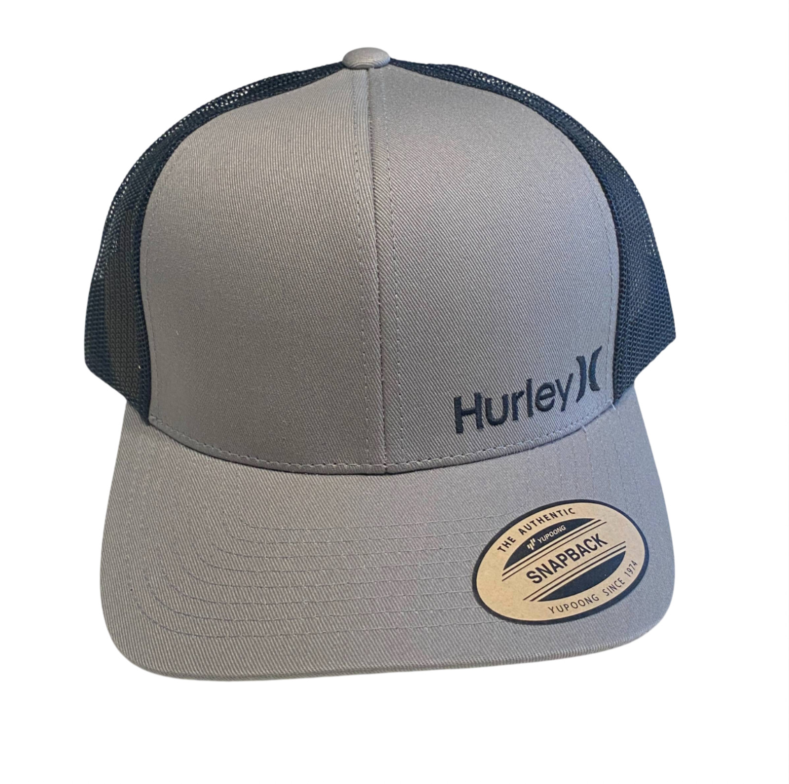 Hurley Light Gray/Black Corp Staple Trucker Meshback Snapback Hat – NWT