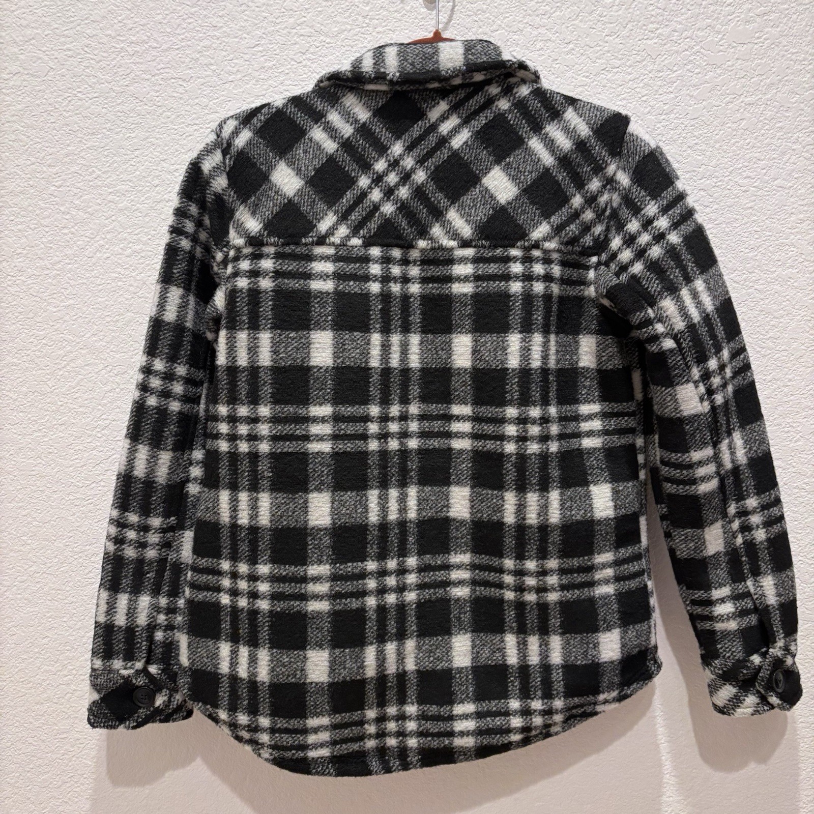 Idyllwind Sherpa Lined Plaid Shacket XS Black White Western Jacket Ranch Coat