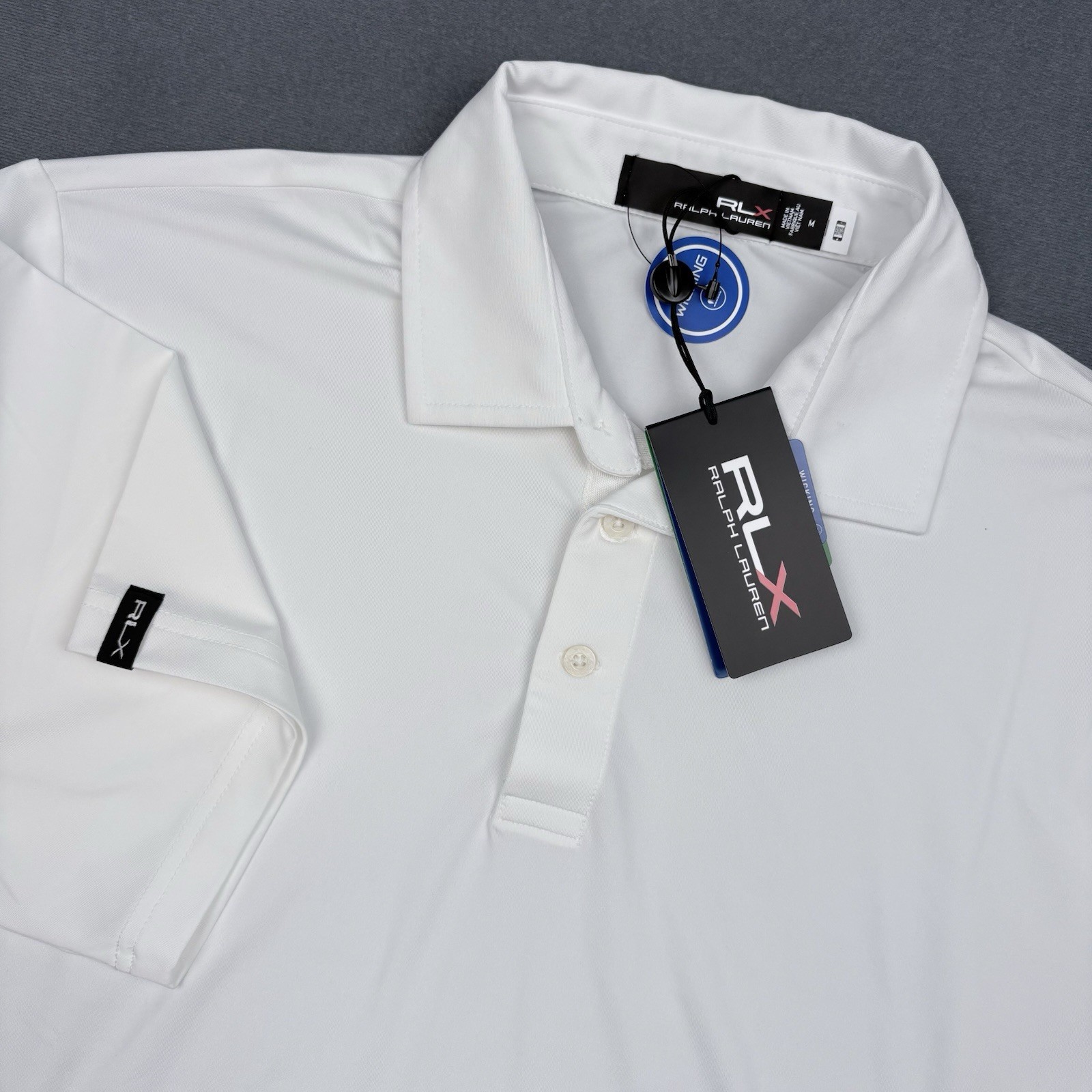 RLX Ralph Lauren ClassicFit Performance Polo Shirt Mens Medium Short Sleeve $110