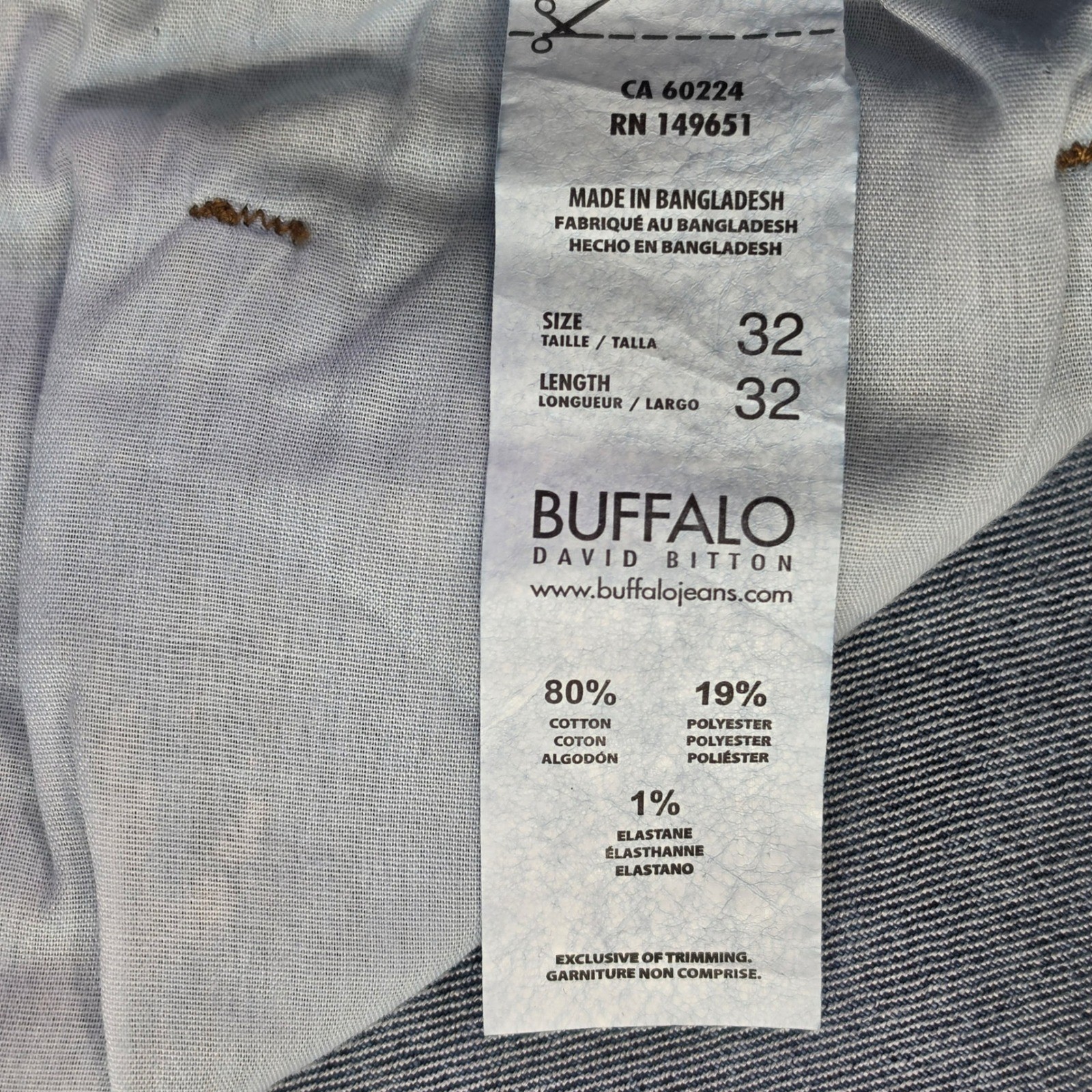 Buffalo David Bitton Straight Six Jeans Mens 32×32 Blue Acid Wash Denim NWT $109