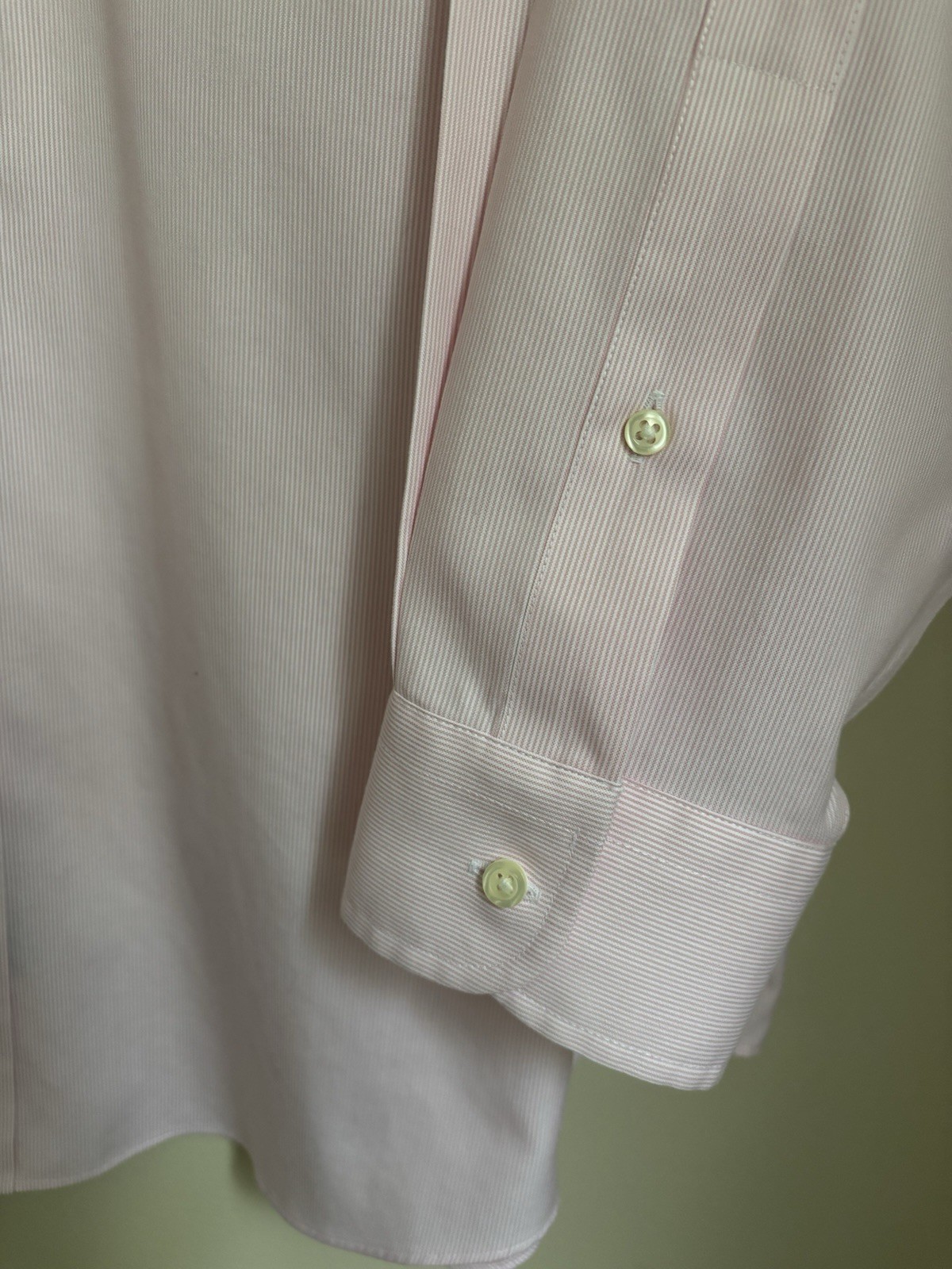 Jos. A. Bank Traveler Collection Mens Dress Shirt 16.5-33 Pink/ White Stripe