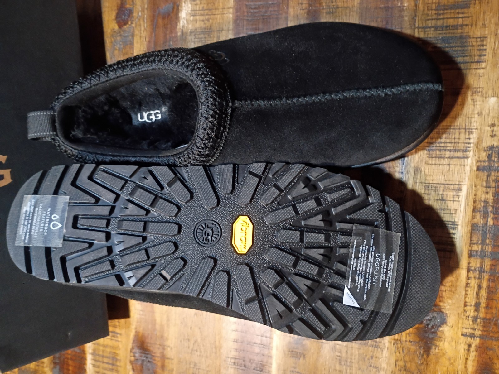 Mens UGG Tasman GORE-TEX & Vibram BLACK Suede & Sherpa 1171304-BLK Sz 10 New