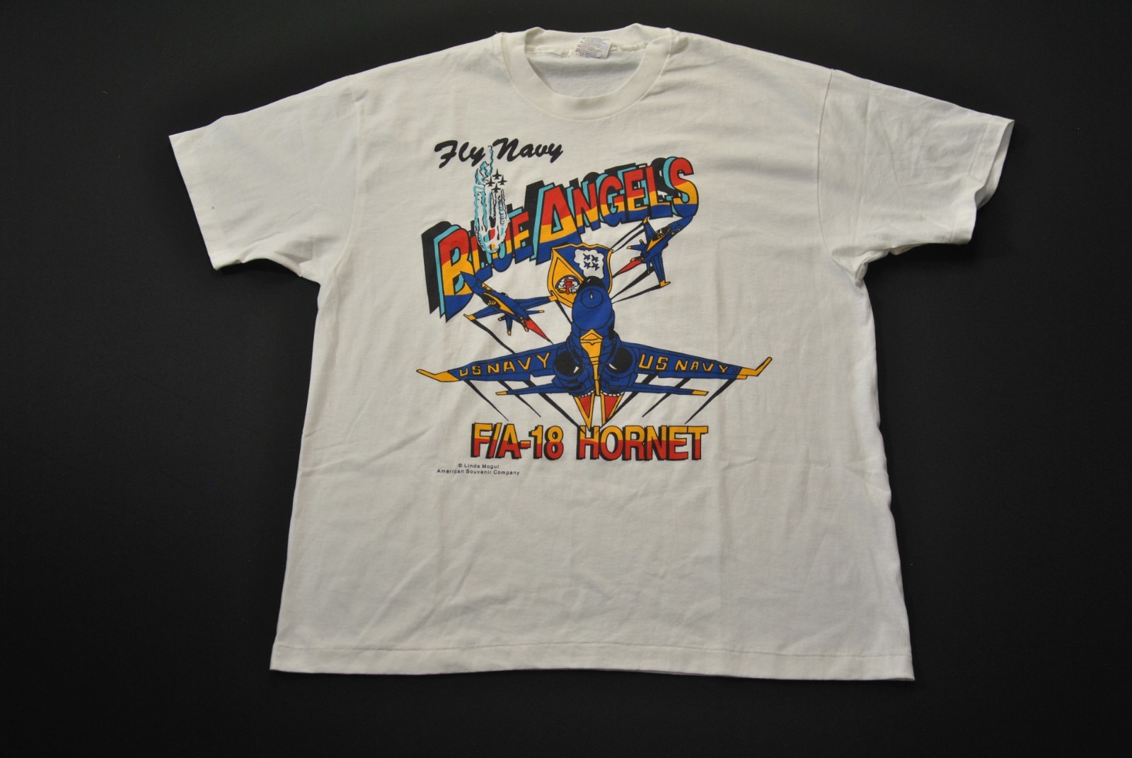 VTG NWOT Blue Angels Shirt XL Deadstock F 18 Hornet Fly Navy 8426K