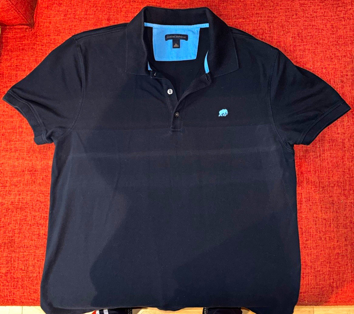 Banana Republic Men’s XL Polo Shirt Navy Short Sleeve Logo Knit
