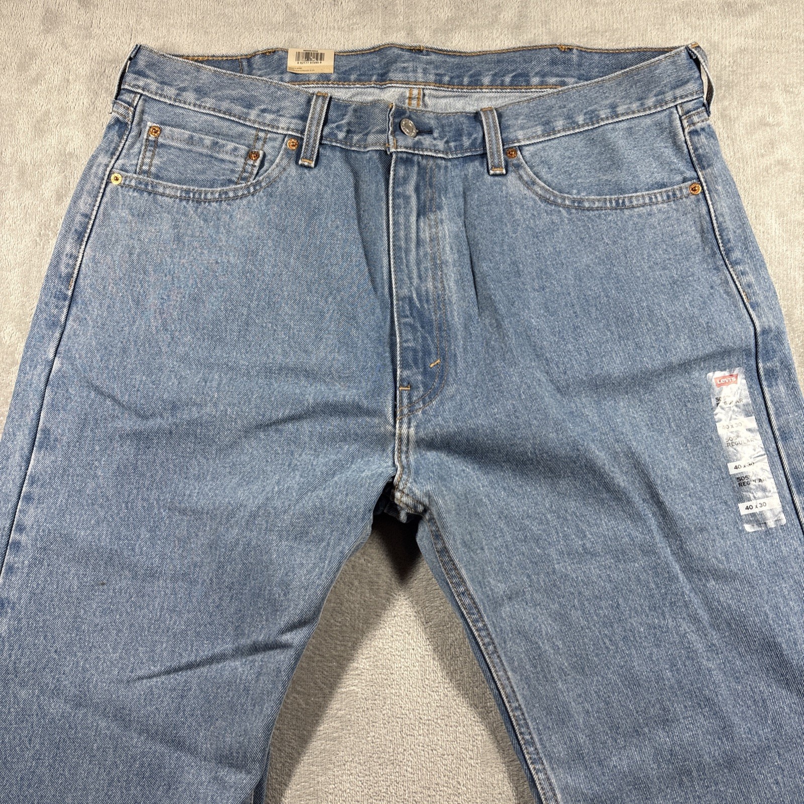 Levi’s 505 Jeans Mens 40×30 Regular Light Wash Blue Denim New With Tags Cowboy
