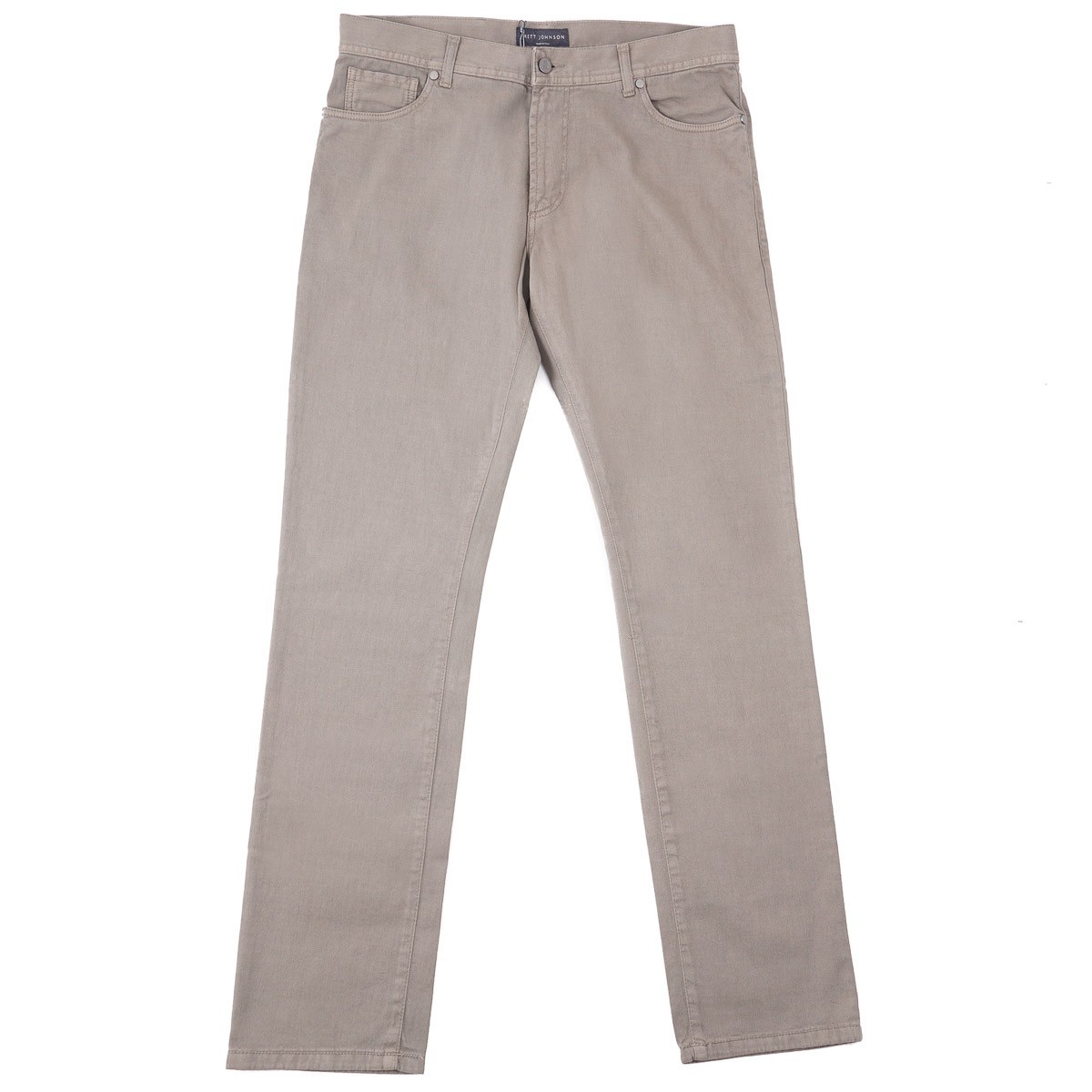 Brett Johnson Trim Straight Fit Taupe Brown Cotton-Linen Denim Jeans 35 NWT