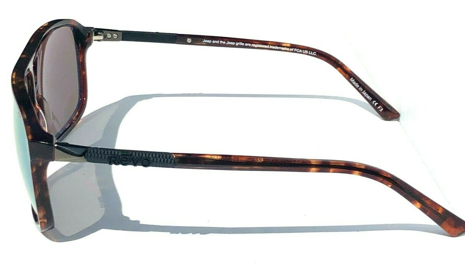 JEEP® DESERT Tortoise polished 60mm Pilot POLARIZED Blue Water Sunglass 1165 02