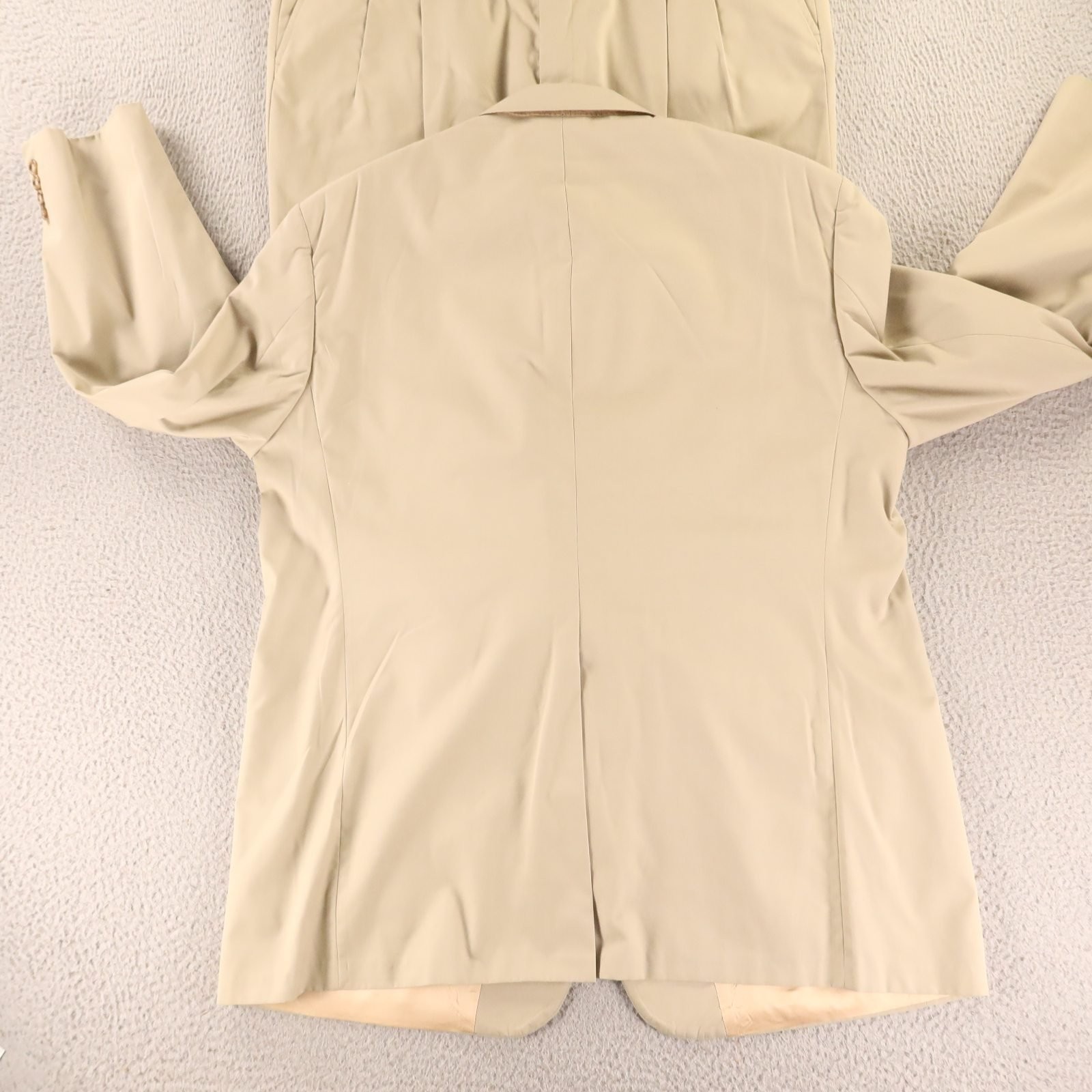VTG Haspel Suit 42R M 40×29 Beige Jacket Pants Pleated Hopsack