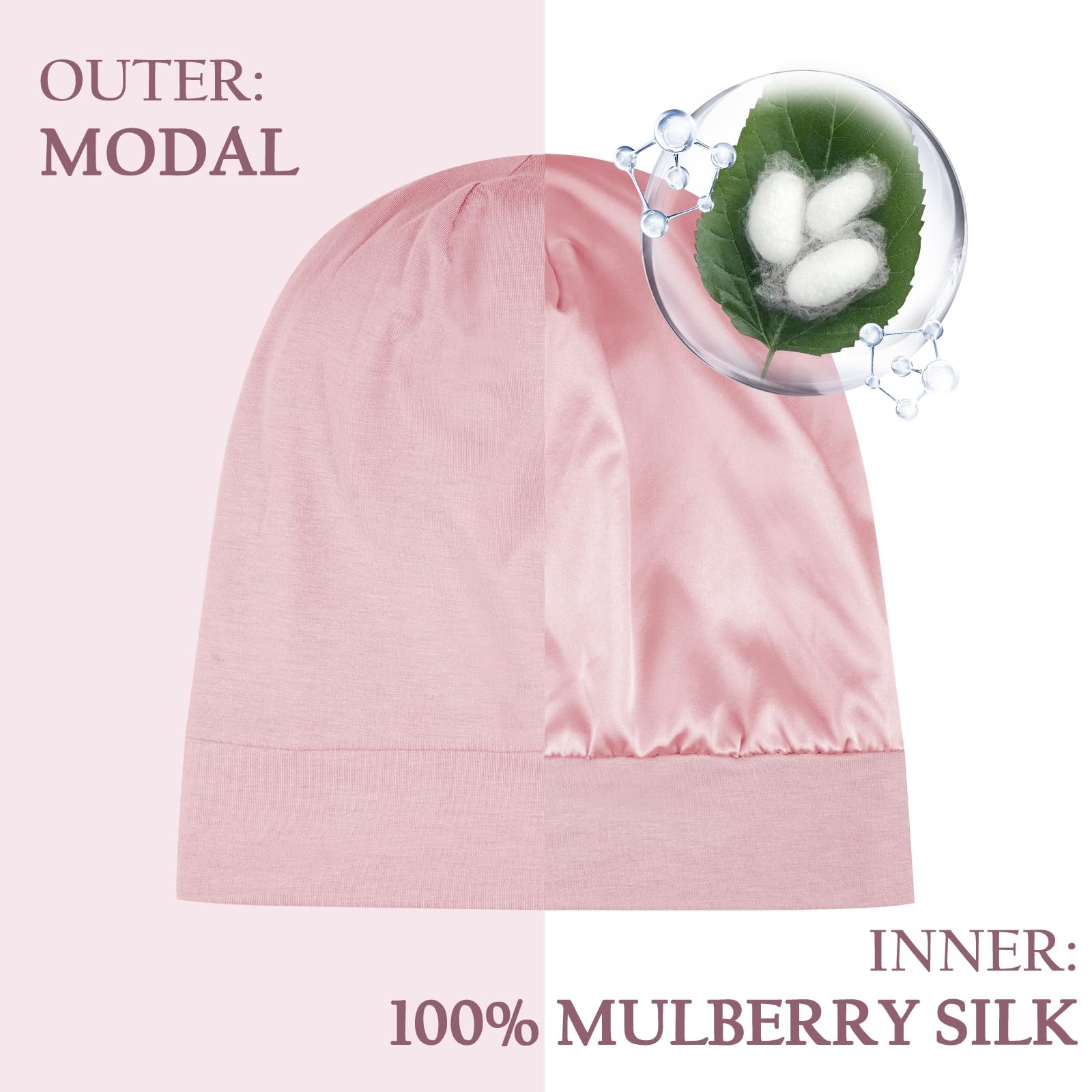 Silk Toddler Bonnet 6-36 Months 100% Mulberry Silk & Modal Anti-Frizz for Cur…