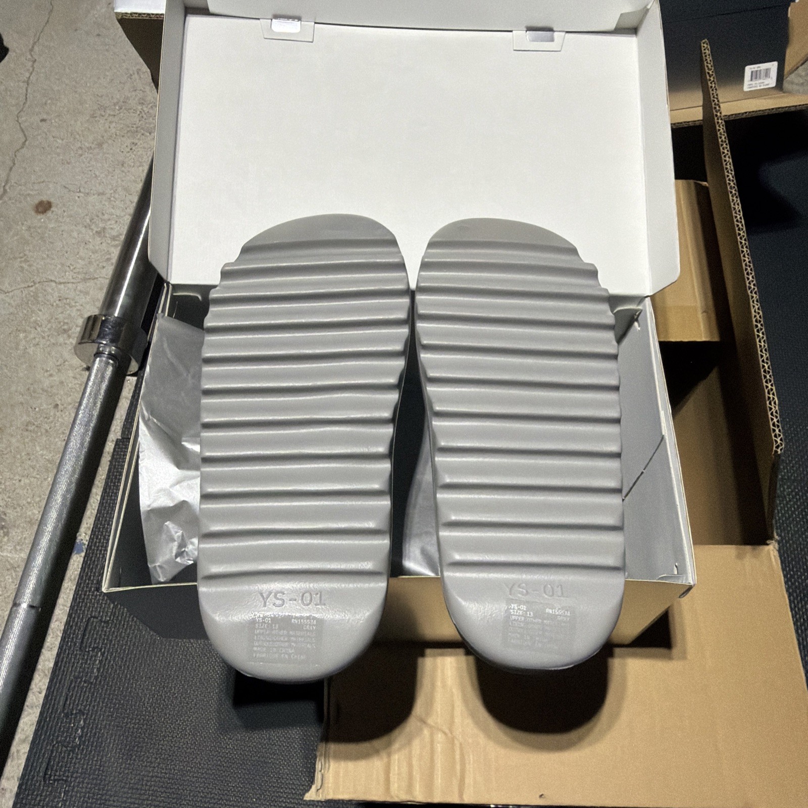 Size 13 GRAY or “GREY” YZY YS-01 Yeezy Slide – NEW IN BOX!