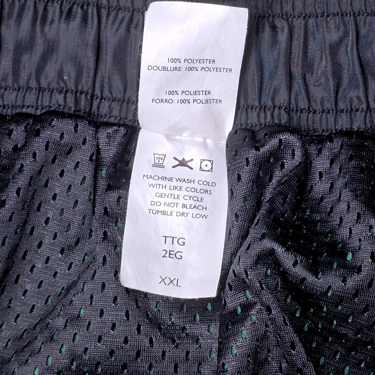 Nike Mens Green Black Graphic Mesh Lined Athletic Swim Trunks Shorts XXL Y2K