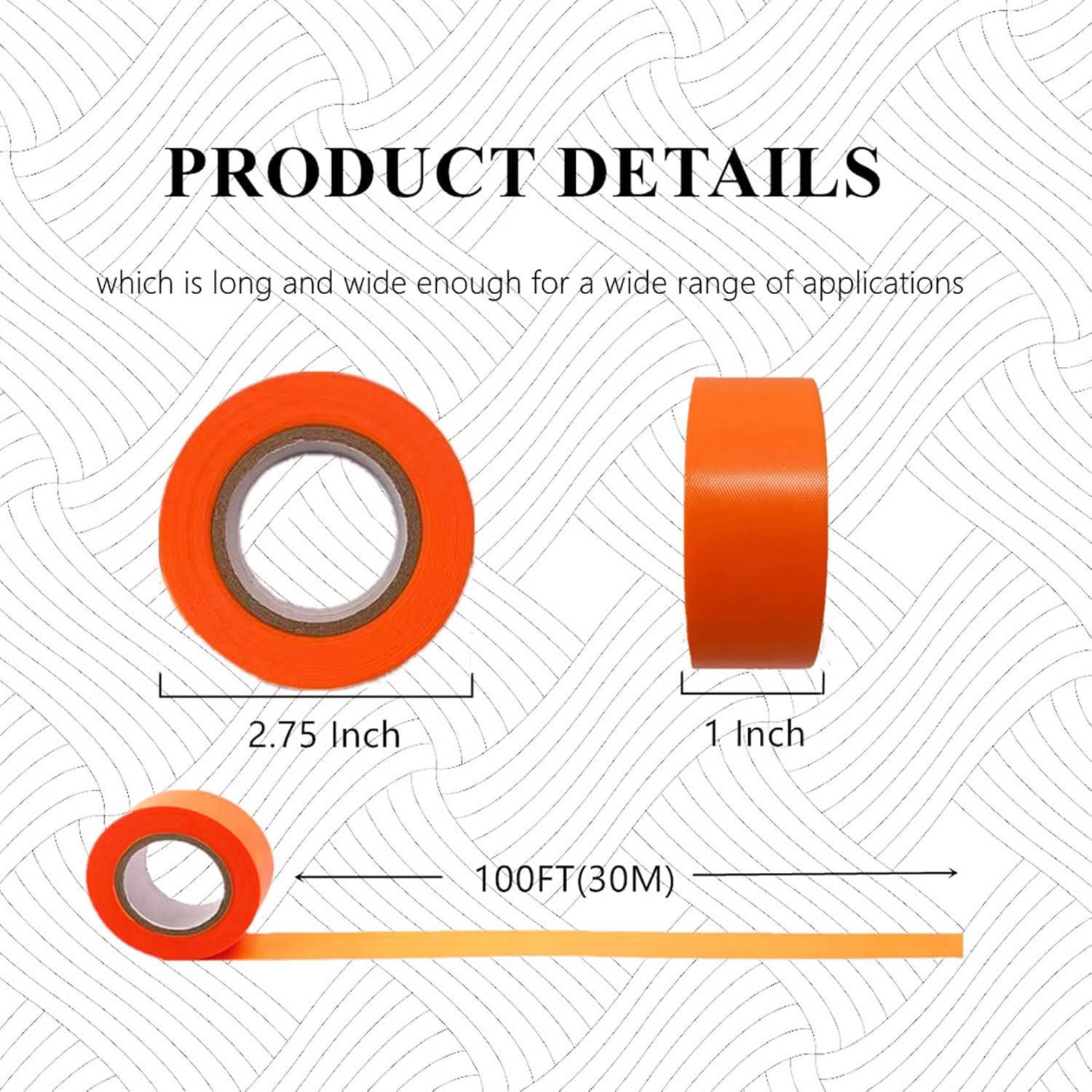 6 & 8 Pack Flagging Tape Assorted Colors, Non-Adhesive Plastic Ribbon Neon Color