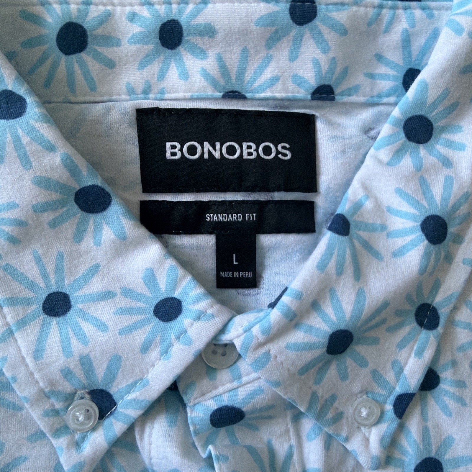 Bonobos Shirt Mens Large Floral Button Down Short Sleeve Standard Fit Casual Top