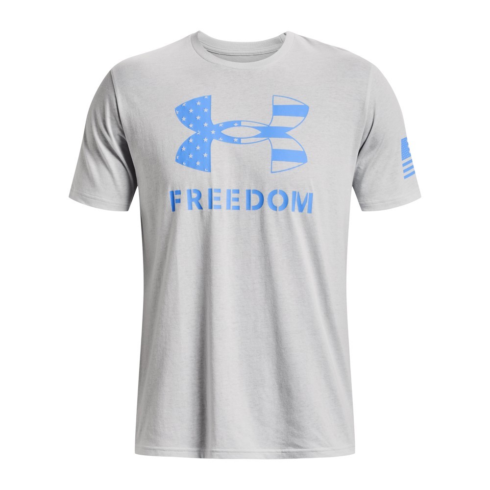 Under Armour 1370811 Men’s UA Freedom Logo T-Shirt, Halo Gray, Small