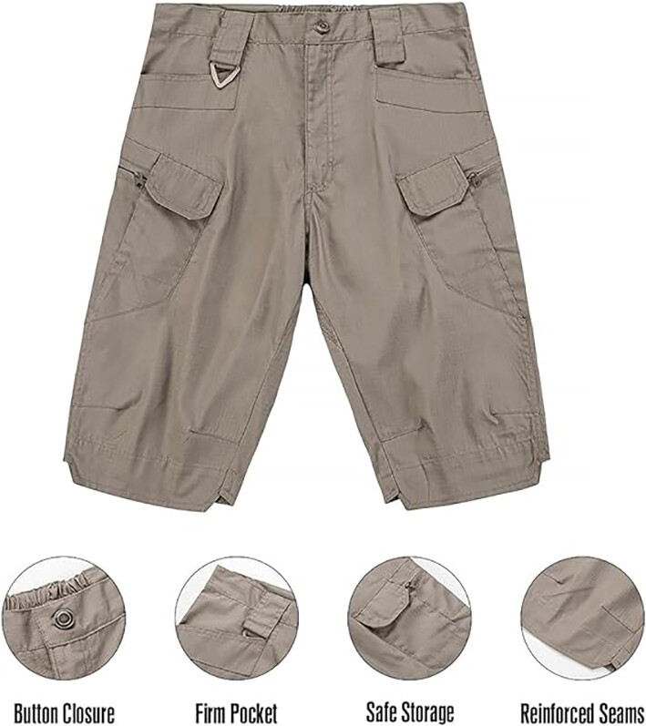 Mens Summer Tactical Shorts Cargo Outdoor Waterproof Hiking Fishing Track Shorts