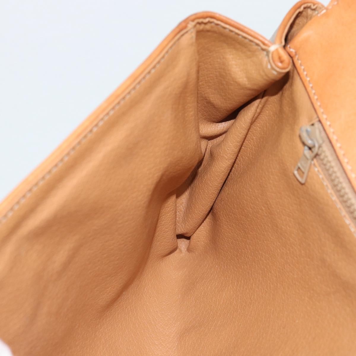 CELINE Macadam Clutch Bag PVC Beige Gold Auth 194369