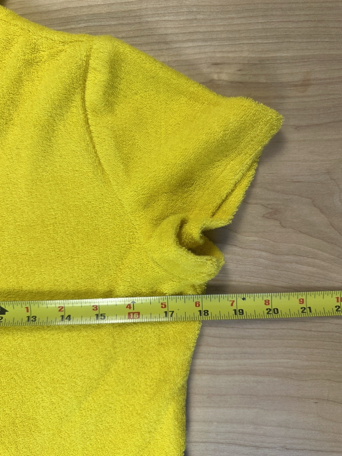 vintage 80’s JC PENNY california YELLOW TERRY CLOTH BEACH COVERUP large HOOD