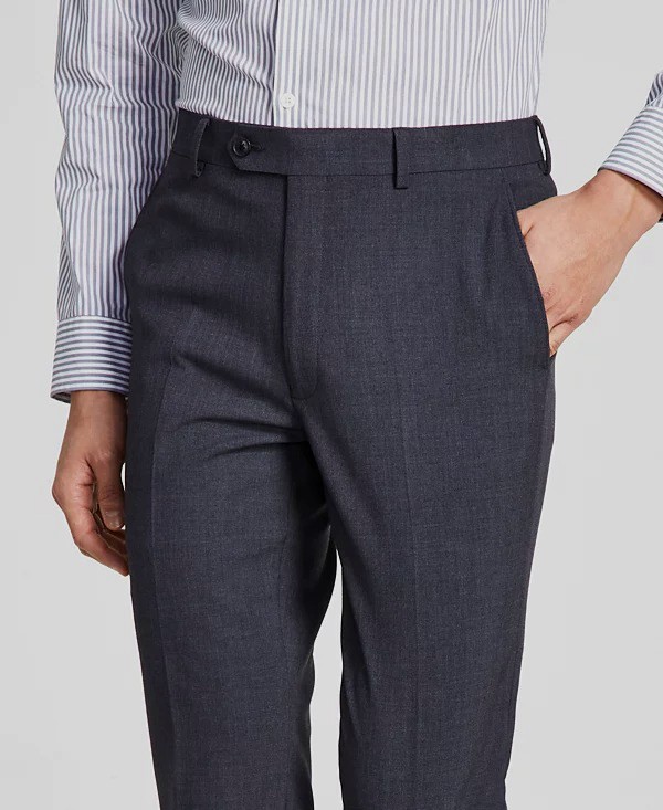 Calvin Klein Men Gray Infinite Stretch Skinny-Fit Dress Pants 30W 32L