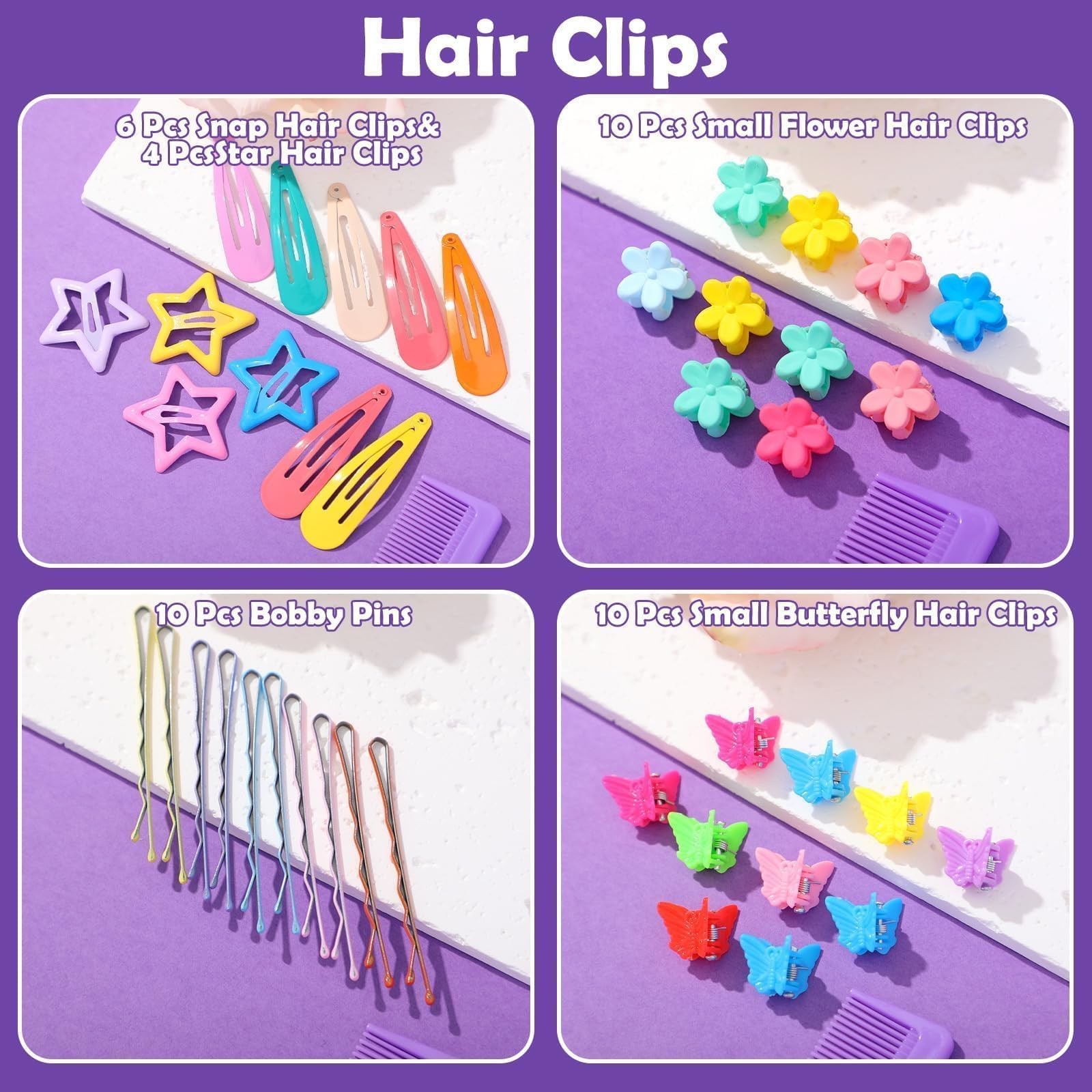 Hair Accessories for Girls, 1698 Pcs Rubber Bands with Multicolor 1