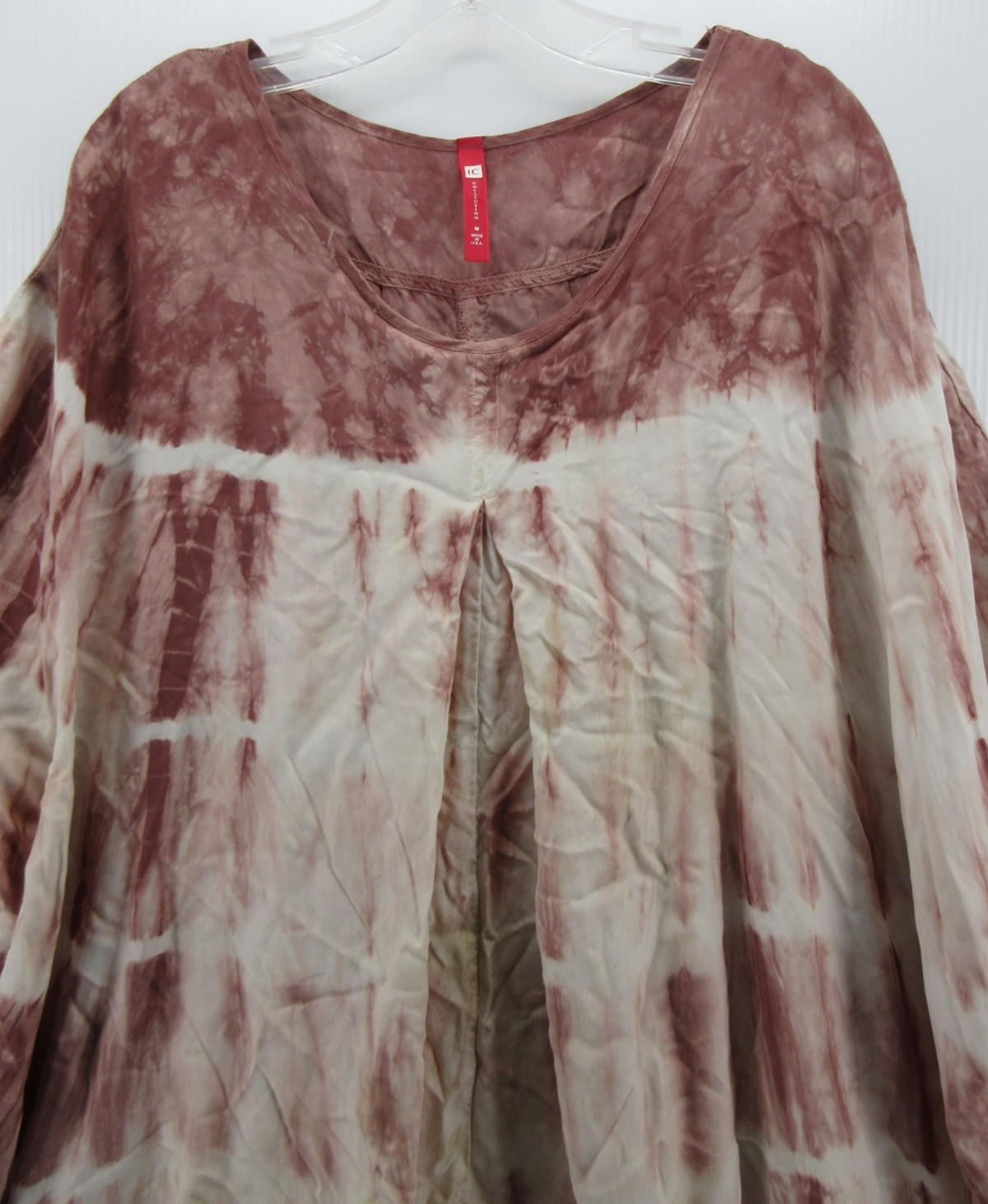 IC Connie K Dress Women Medium Pink Kaftan Mini Lagenlook Oversized Slip Insert