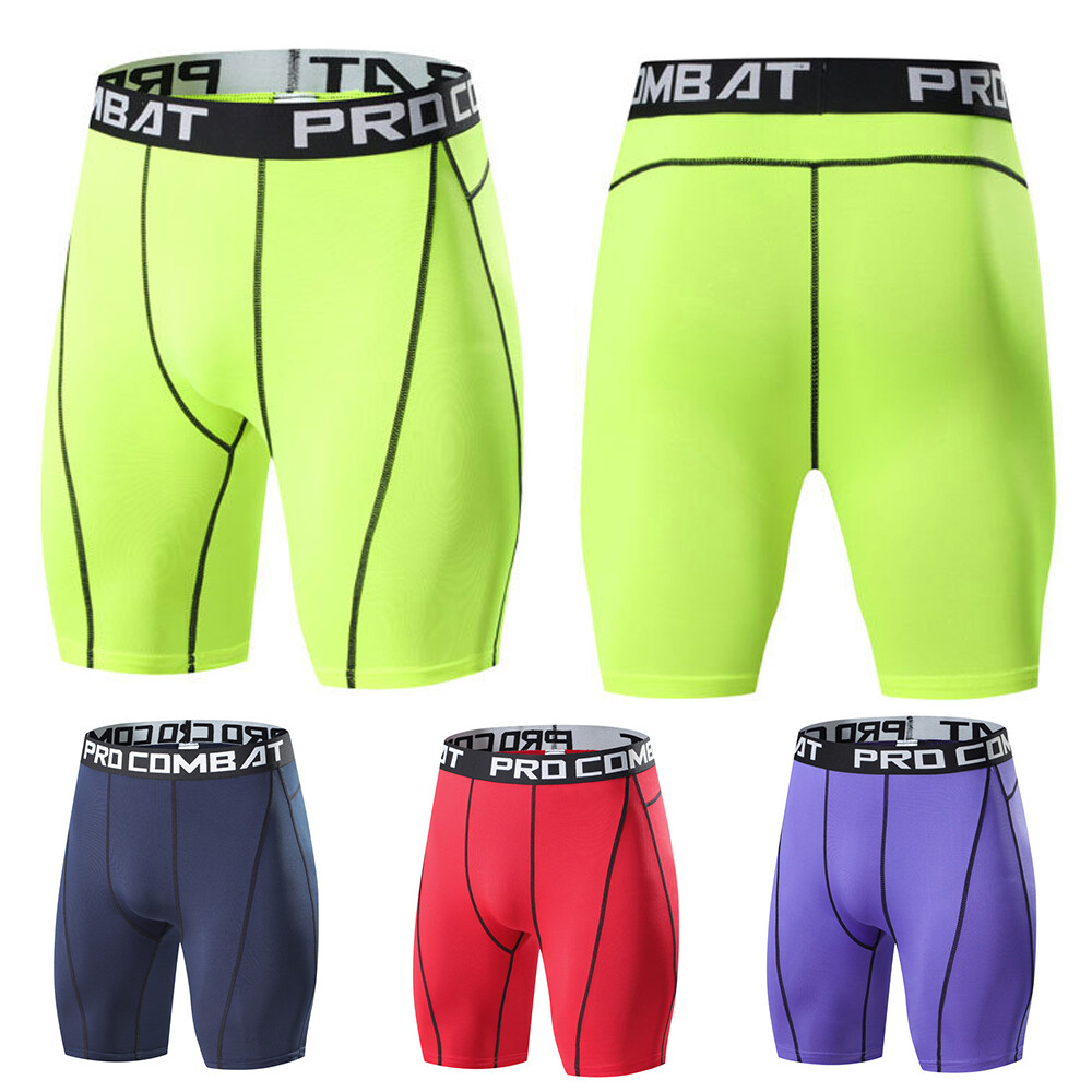 3 Pcs Mens Shorts Sport Shorts Athletic Workout Gym Base Layer Underwear S-3XL