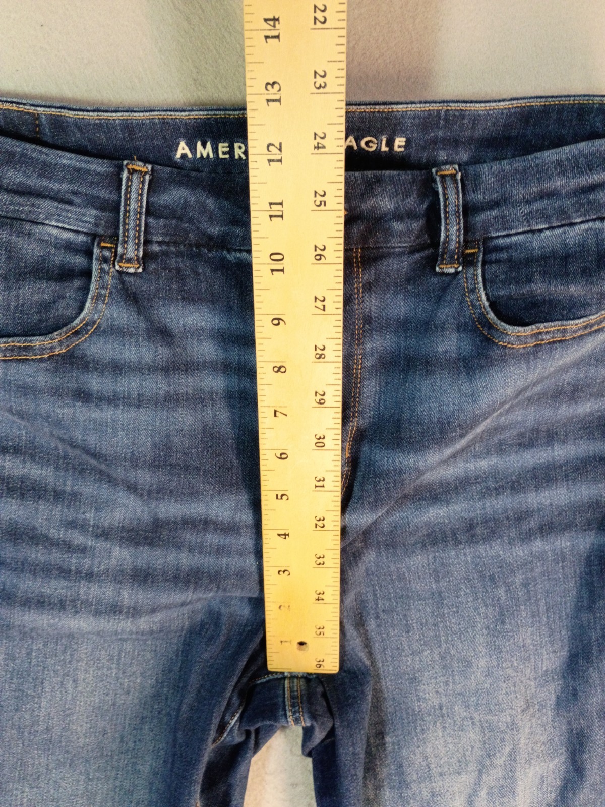 American Eagle Curvy Hi Rise Jegging Womens 12 X-Long Medium Dark Wash Jeans