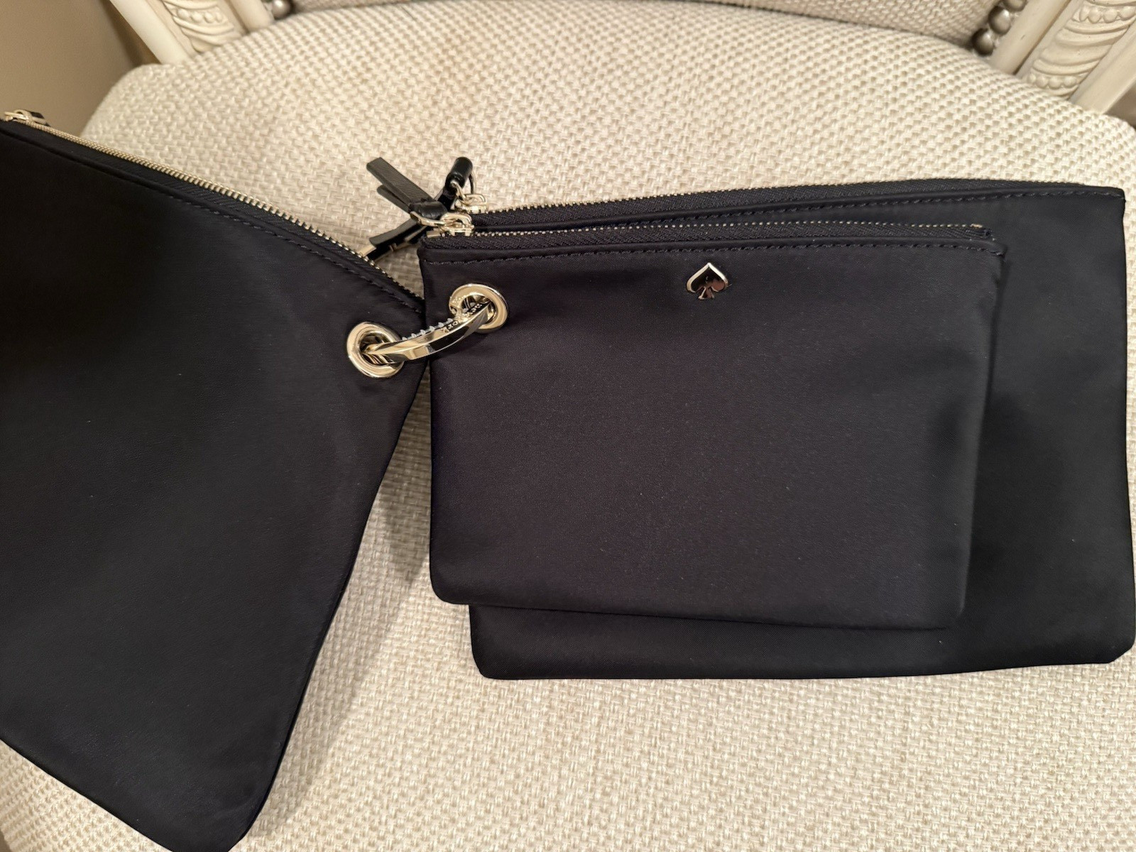Kate Spade Dawn Triple Pouch Set 3 Piece Nylon Organizer Makeup Travel WLRU5377