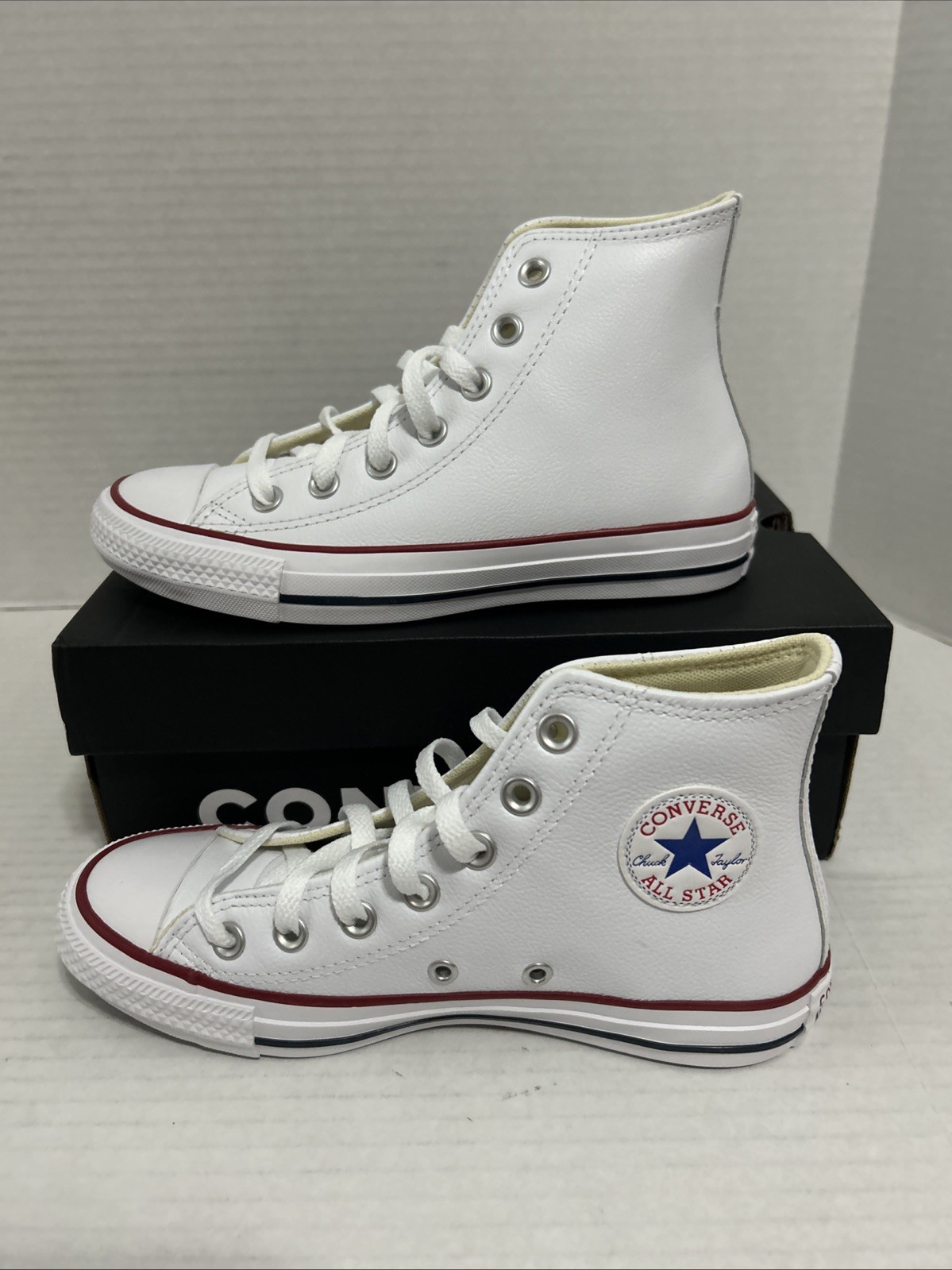 Converse High Top White Leather Size W6 M4 (UZL)