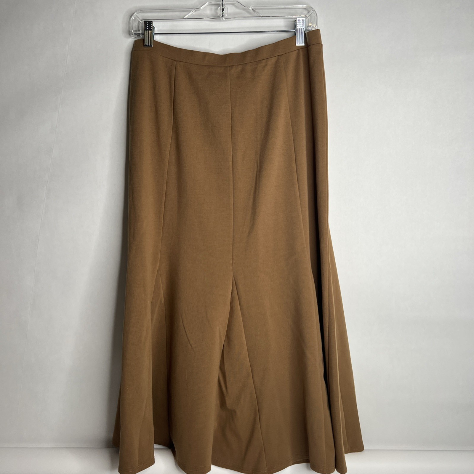 Simonton Says Womens Knit Skirt Size M Brown Camel Elastic Waist Twirl Dance