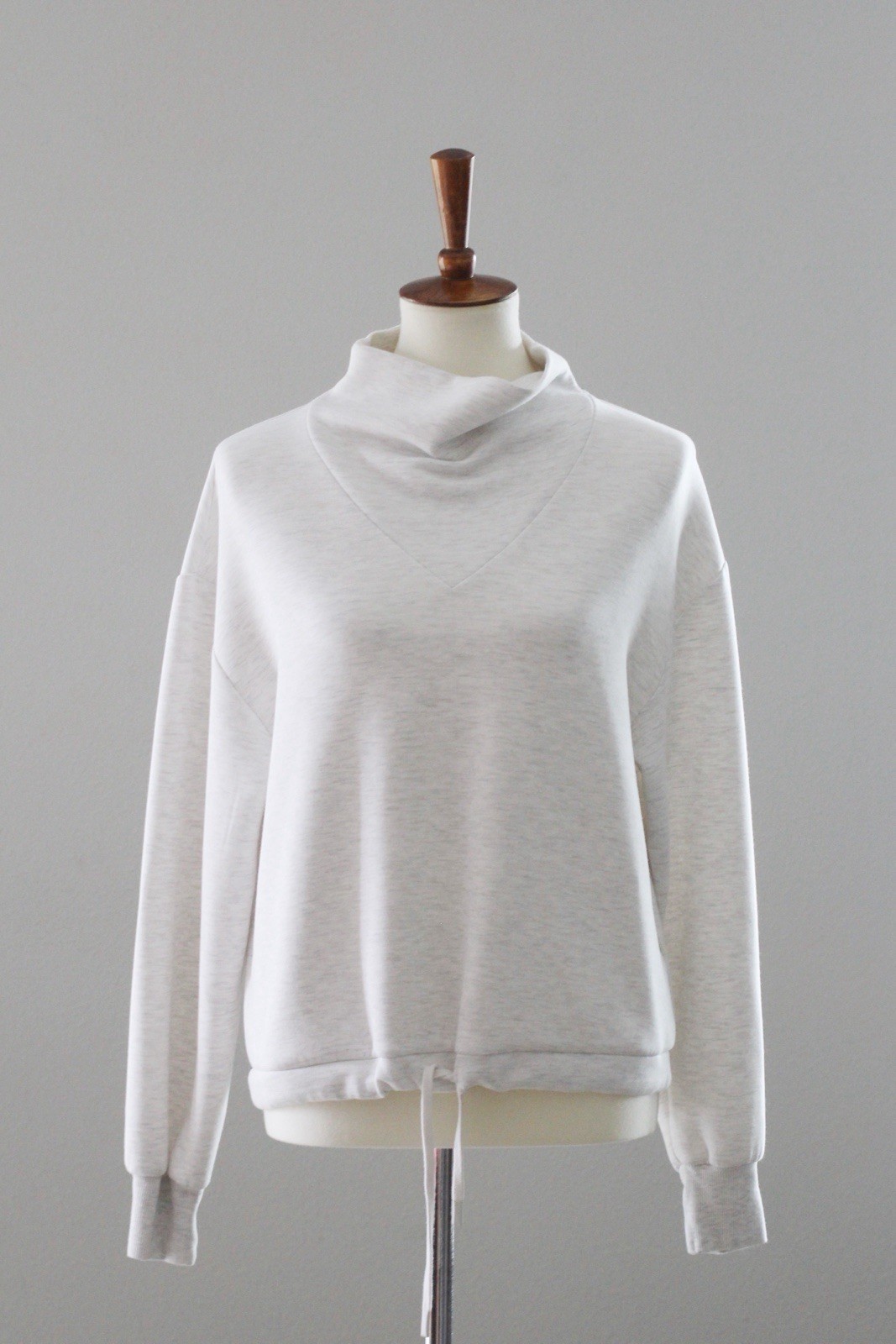 VARLEY DoubleSoft Betsy Cowl Sweatshirt Pullover – Ivory Marl, XS Extra Small